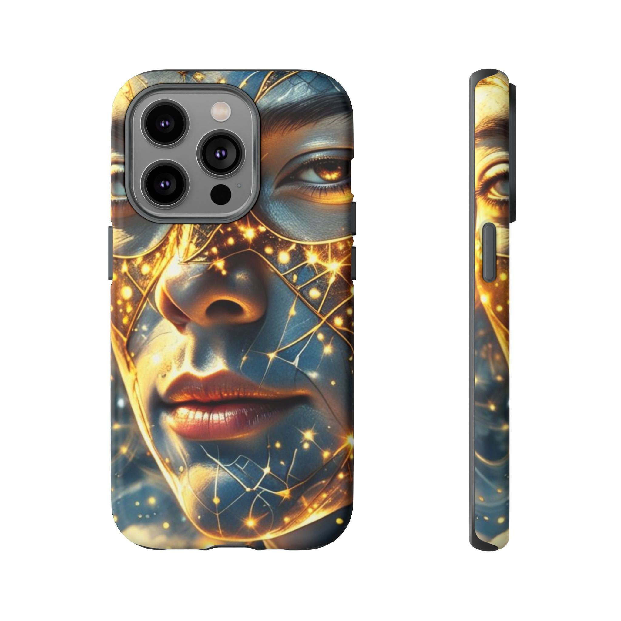 PRB Galactic Portrait Tough Case | Cosmic Face Phone Case, Starry Nebula Design by Power Runs Black
