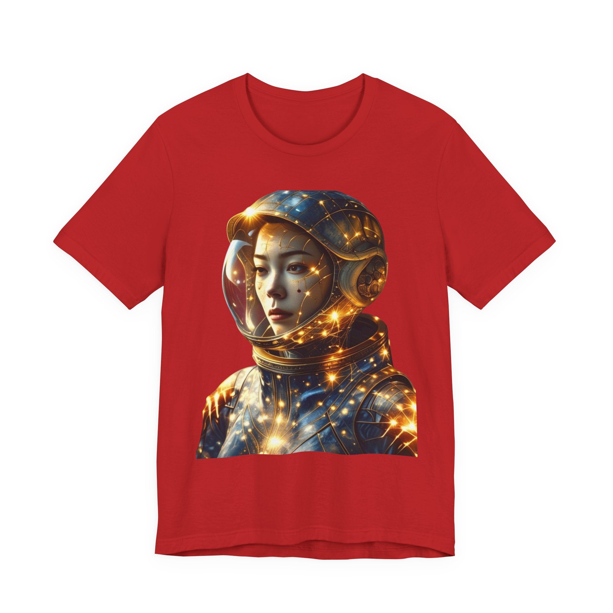 PRB Astronaut Portrait Tee — Starry Cosmic Helmet Graphic T-Shirt by Power Runs Black