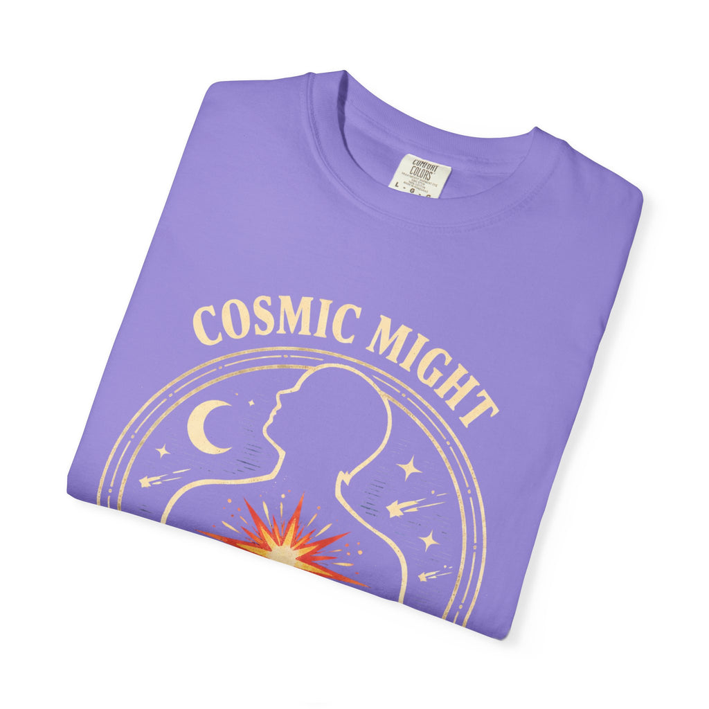 PRB Starforged Flex Cosmic Might T-Shirt — "Unleashed" Astral Heart Graphic Tee by Power Runs Black