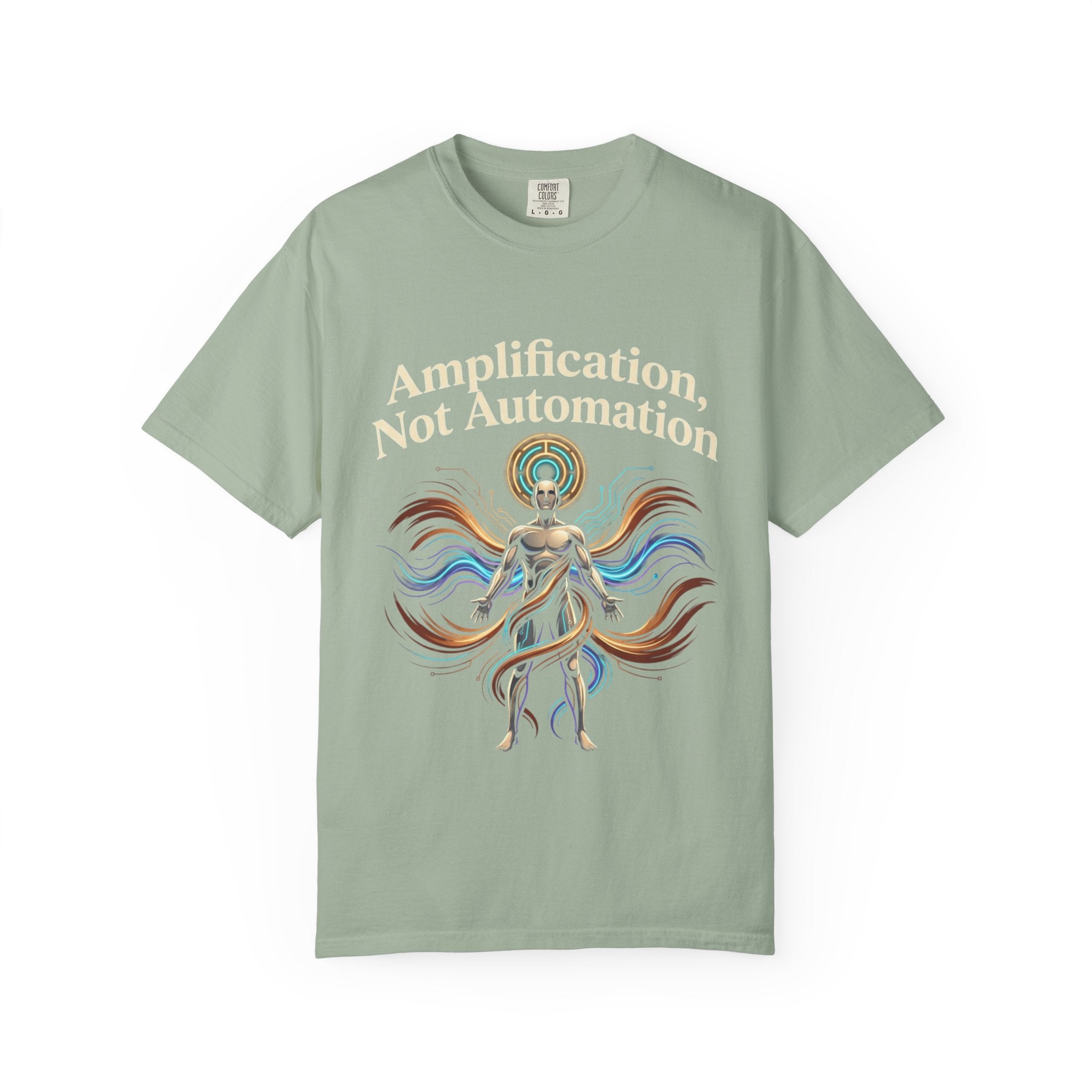 Printify PRB Amplification Not Automation T-Shirt — Abstract Divine Radiance Graphic Tee - T-Shirt