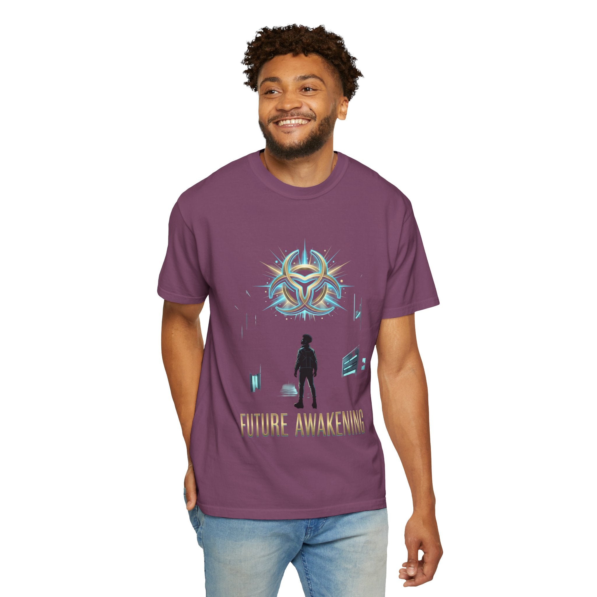 PRB Future Awakening T-Shirt | Sci-Fi Silhouette Graphic Tee by Printify