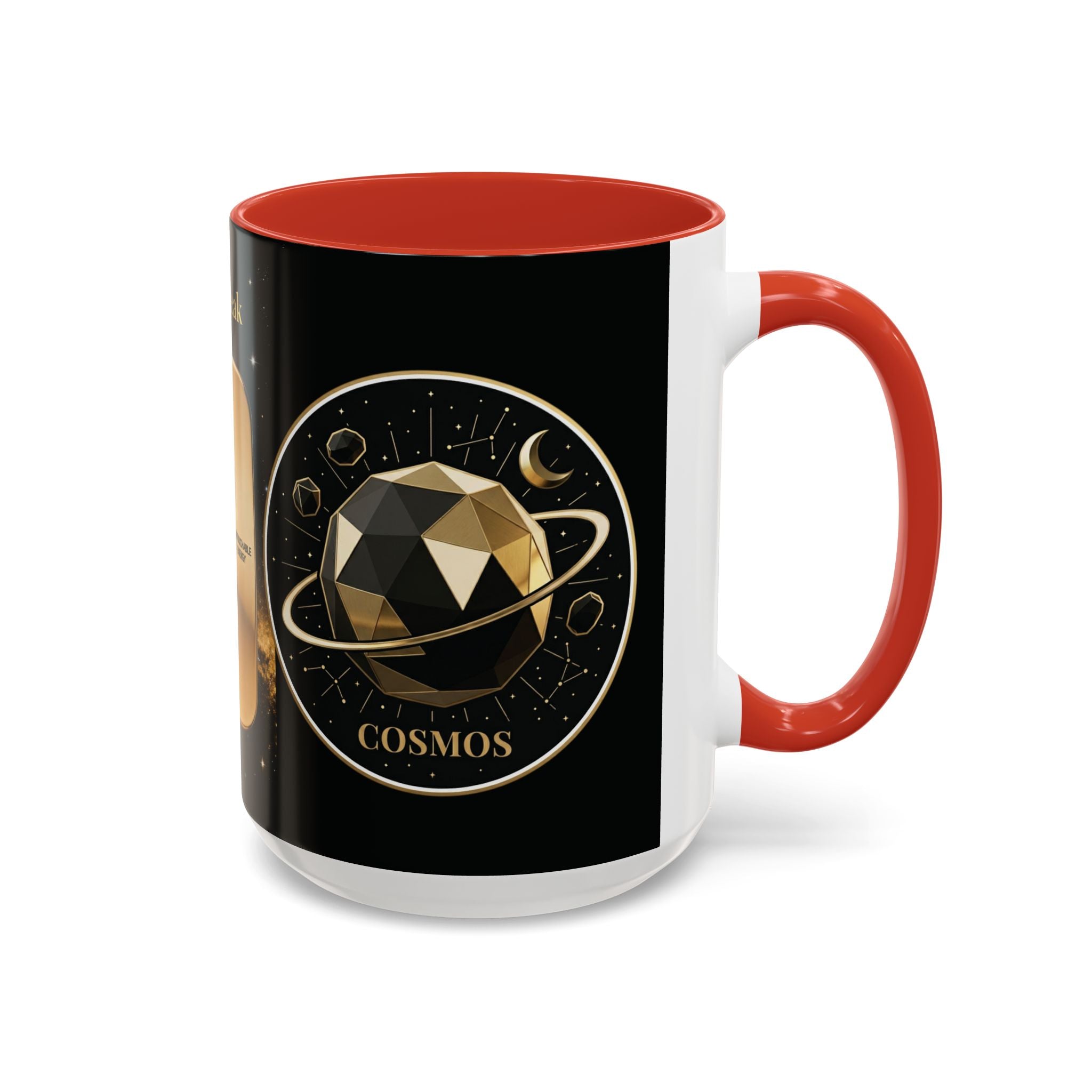 PRB Gold Cosmos Design Accent Coffee Mug | The Break, Planet Illustration by Printify