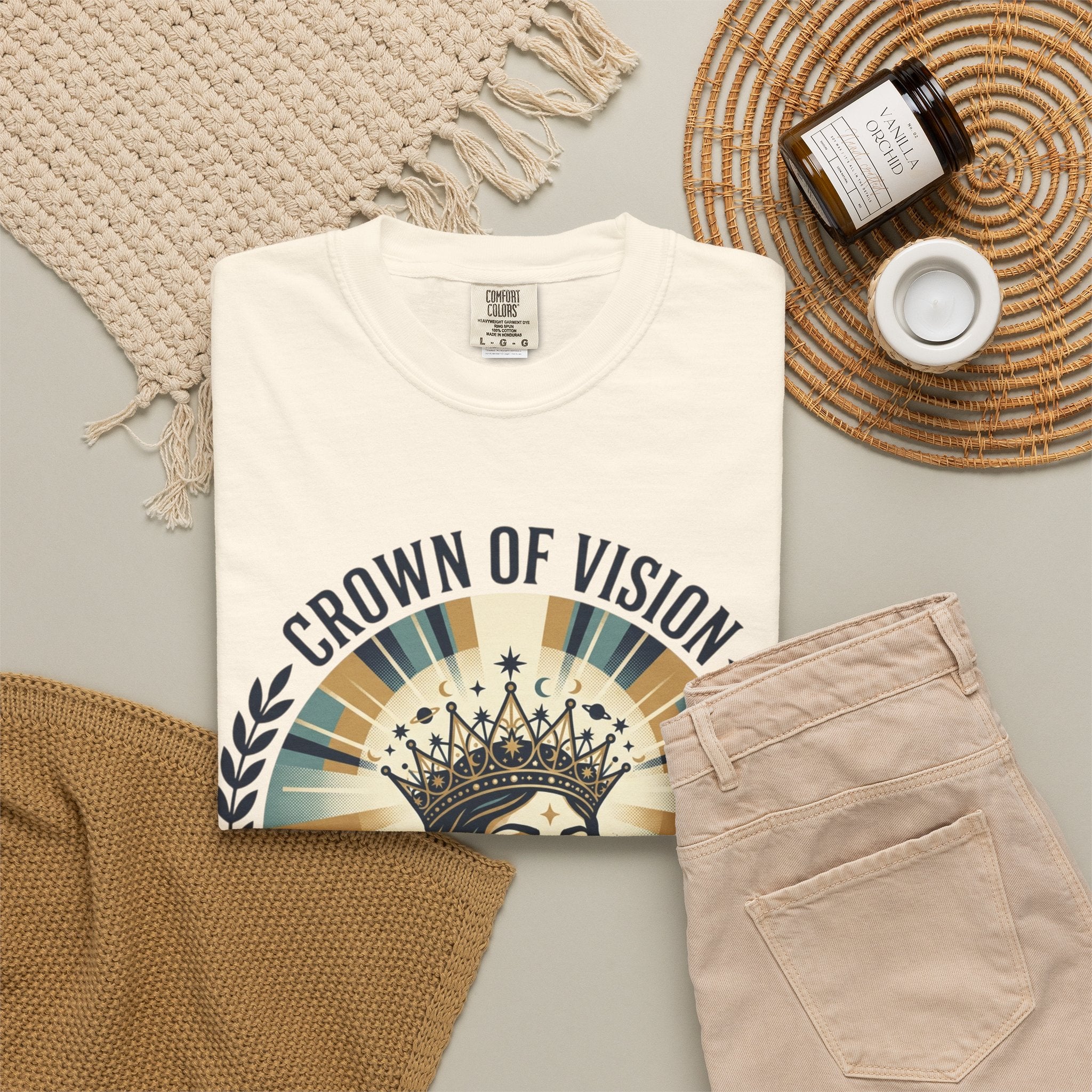 Power Runs Black Crown of Vision T-Shirt — Vintage Inspirational Graphic Tee by Printify
