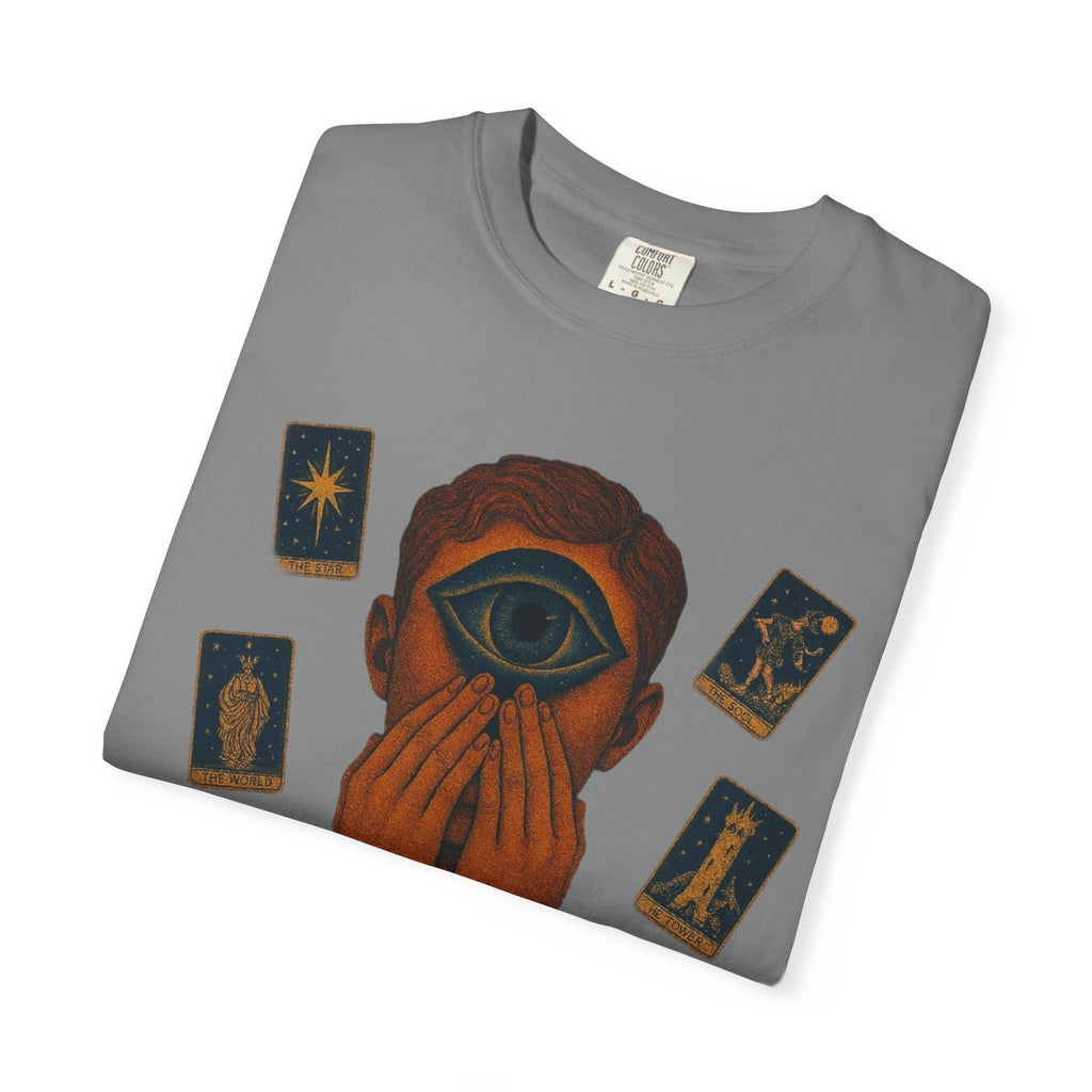PRB Third Eye Tarot Illustration T-shirt | Occult Mystic Artwork by Power Runs Black