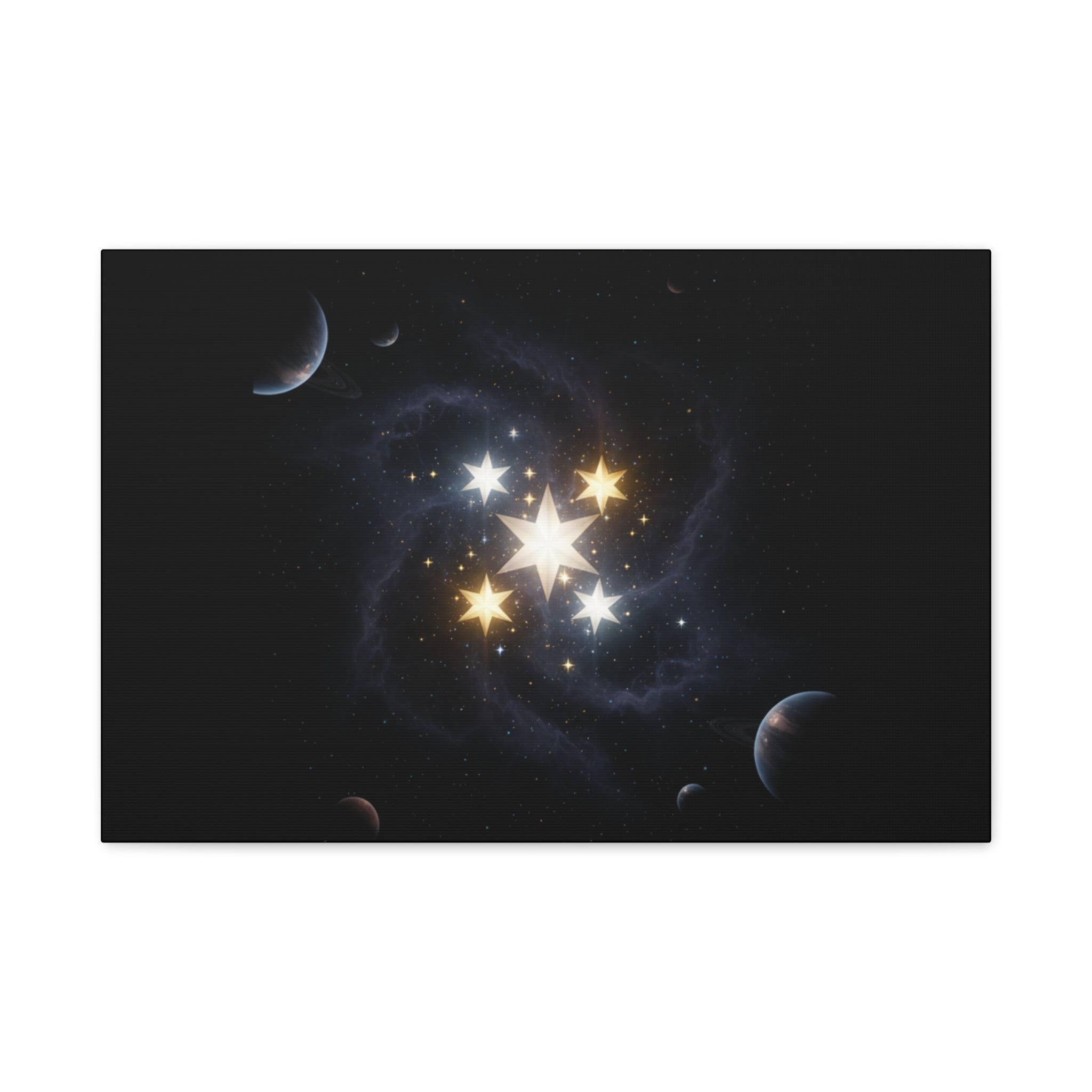 PRB Celestial Star Cluster Matte Canvas Print — Cosmic Planets Wall Art by Printify
