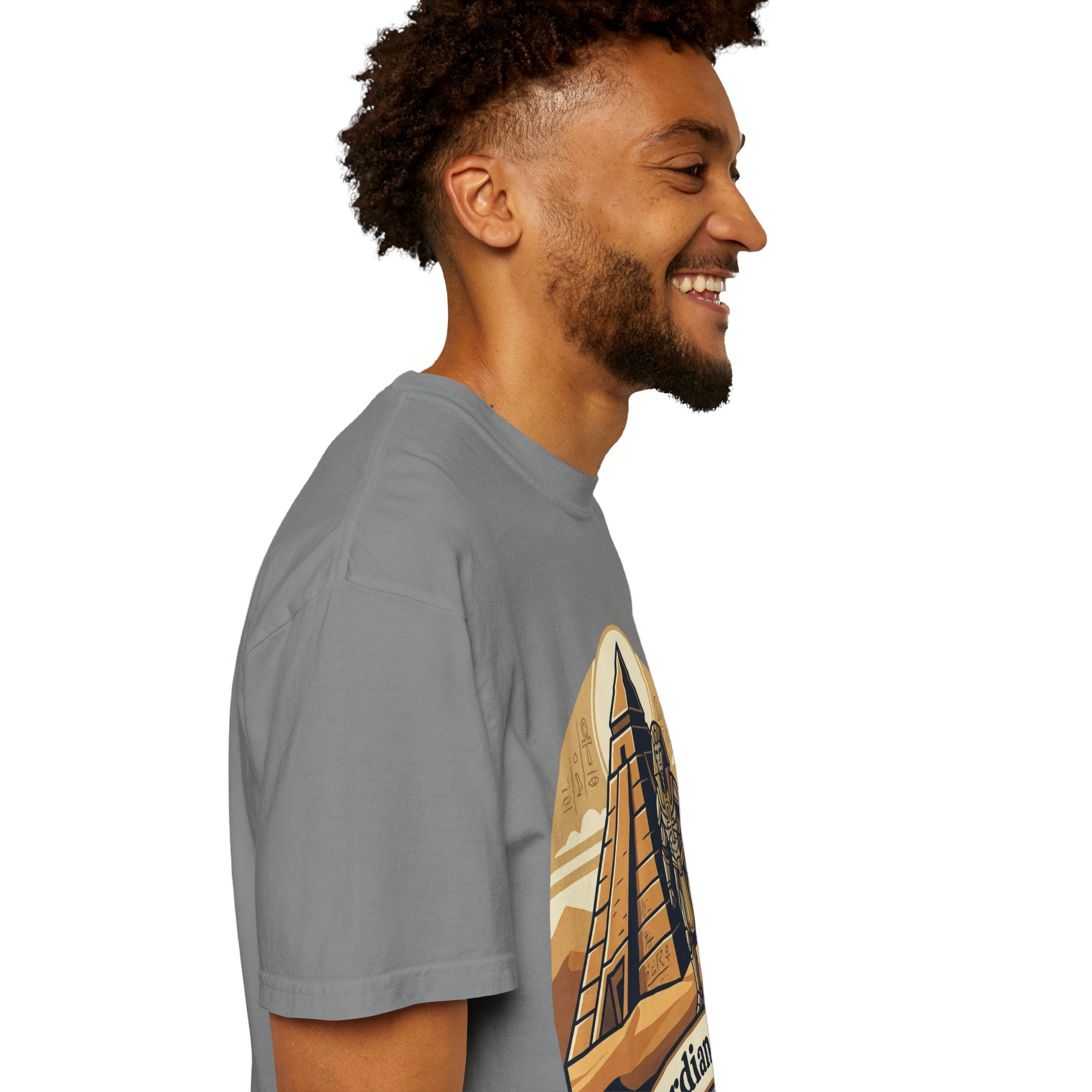 Power Runs Black PRB Guardian Unit T-Shirt — Egyptian Pyramid Sci‑Fi Graphic Tee by Power Runs Black
