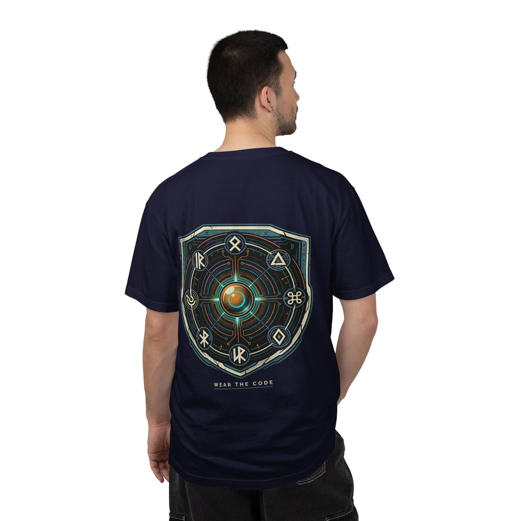 Power Runs Black PRB "Wear The Code" Mystic Shield T-Shirt — Geometric Sigil Graphic Tee by Printify