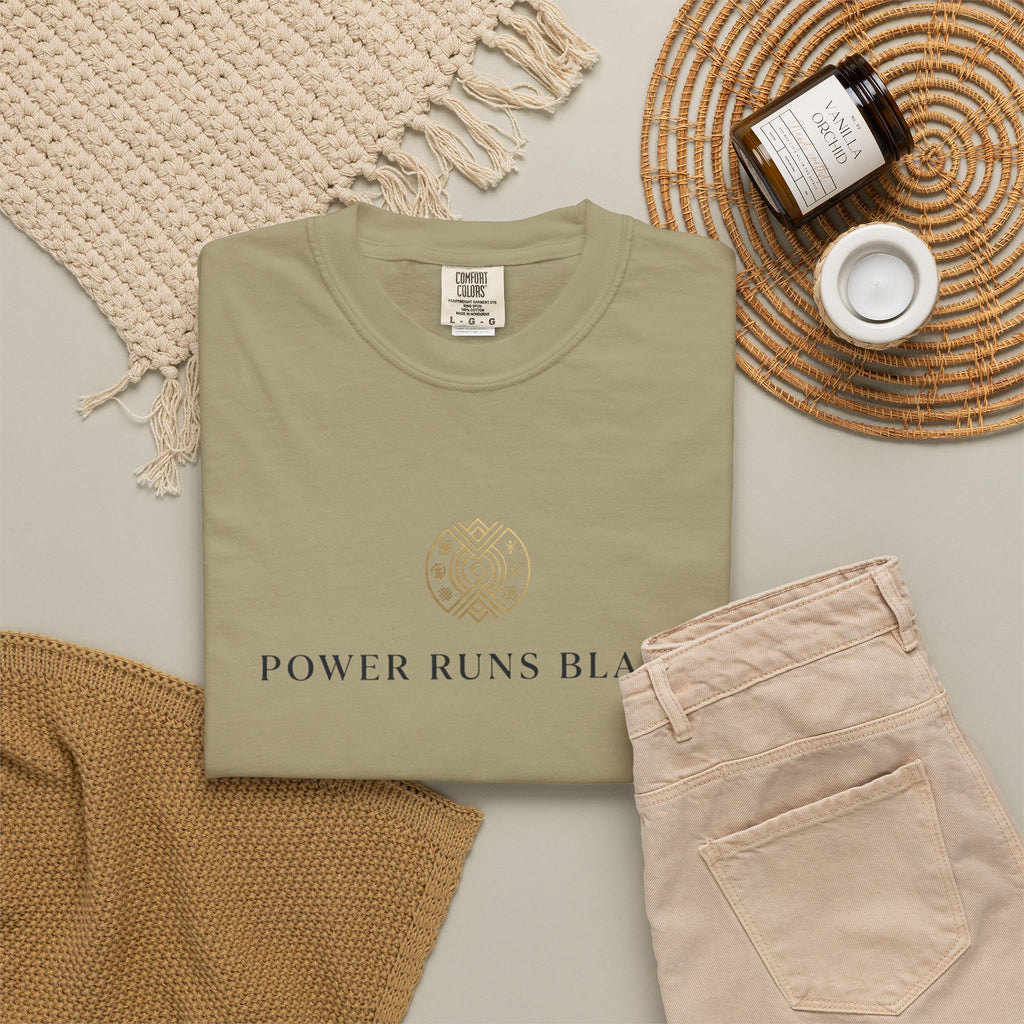 Power Runs Black PRB Graphic T-Shirt — Minimal Emblem Tee by Power Runs Black