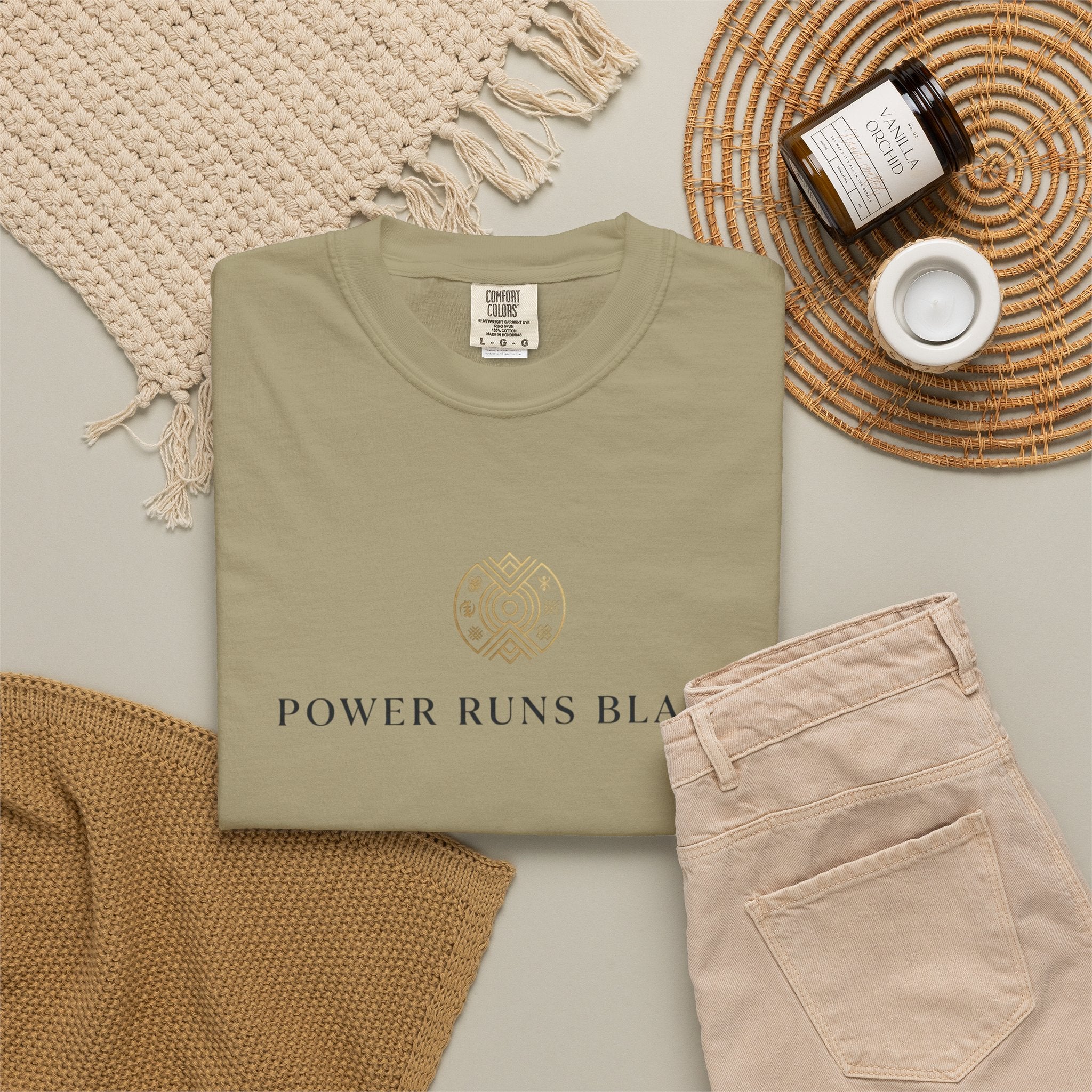 Power Runs Black PRB Graphic T-Shirt — Minimal Emblem Tee by Power Runs Black