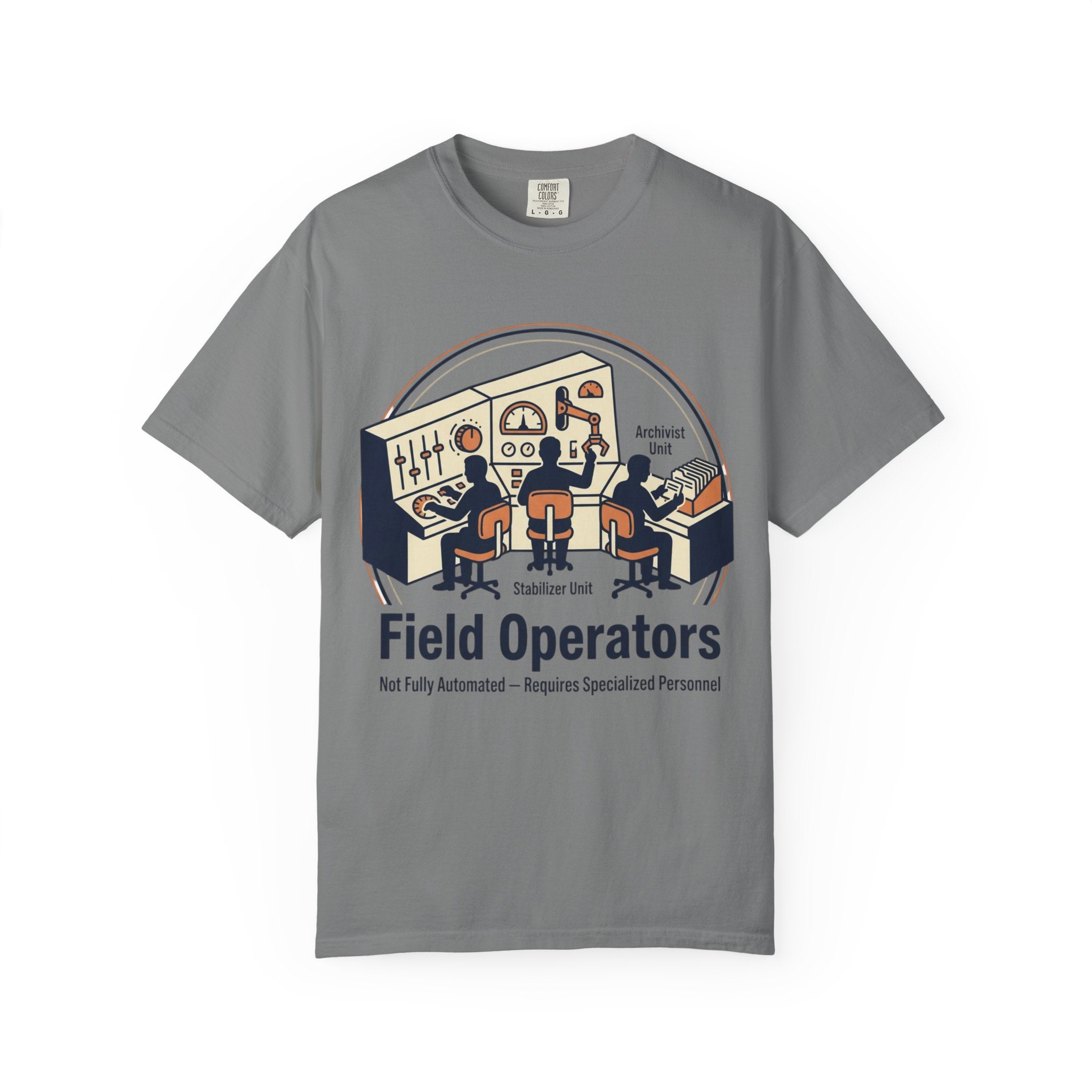 Power Runs Black PRB Field Operators T-Shirt — "Field Operators: Not Fully Automated — Requires Specialized Personnel" by Power Runs Black