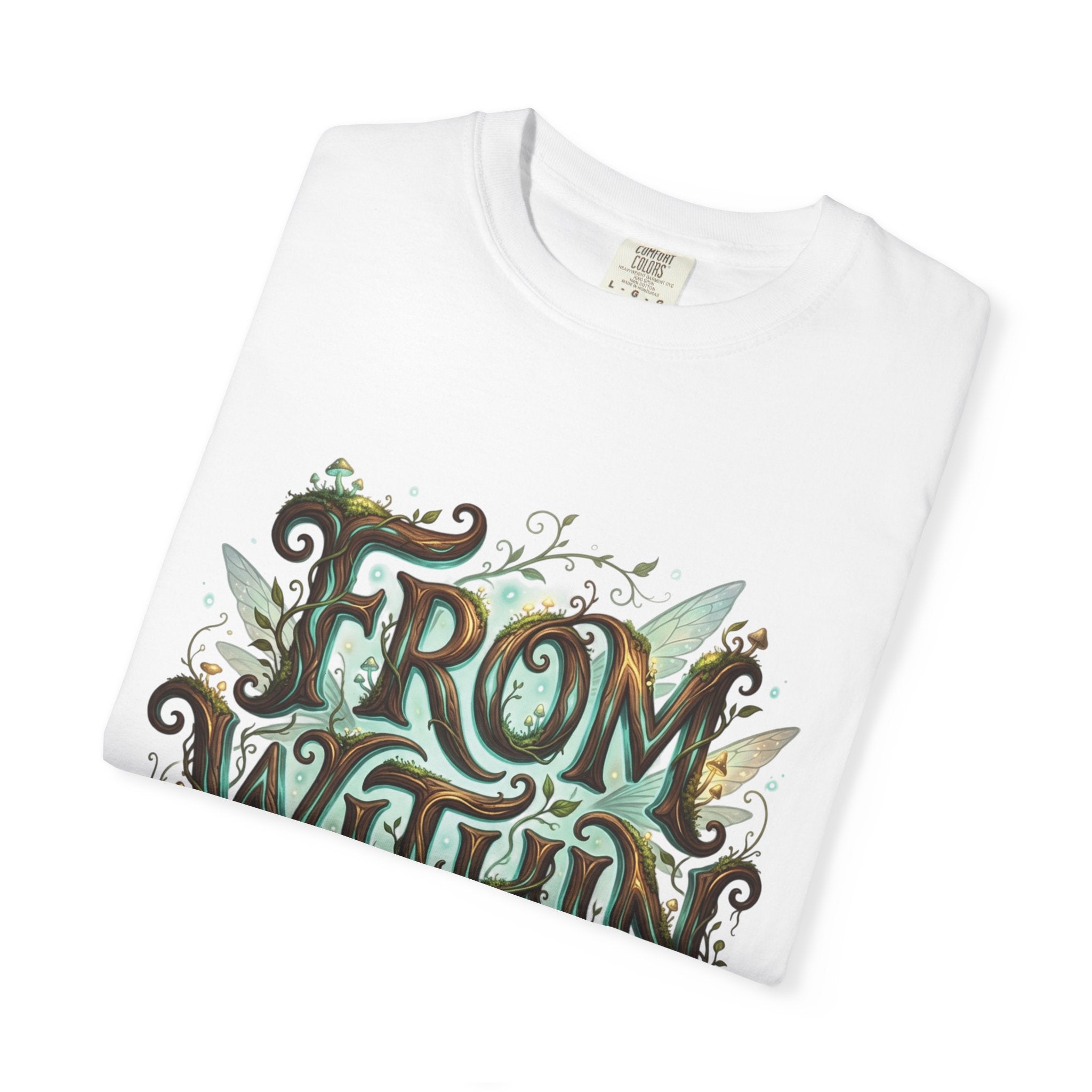 Power Runs Black PRB From Within T-shirt | Nature Typography Forest Illustration by Printify