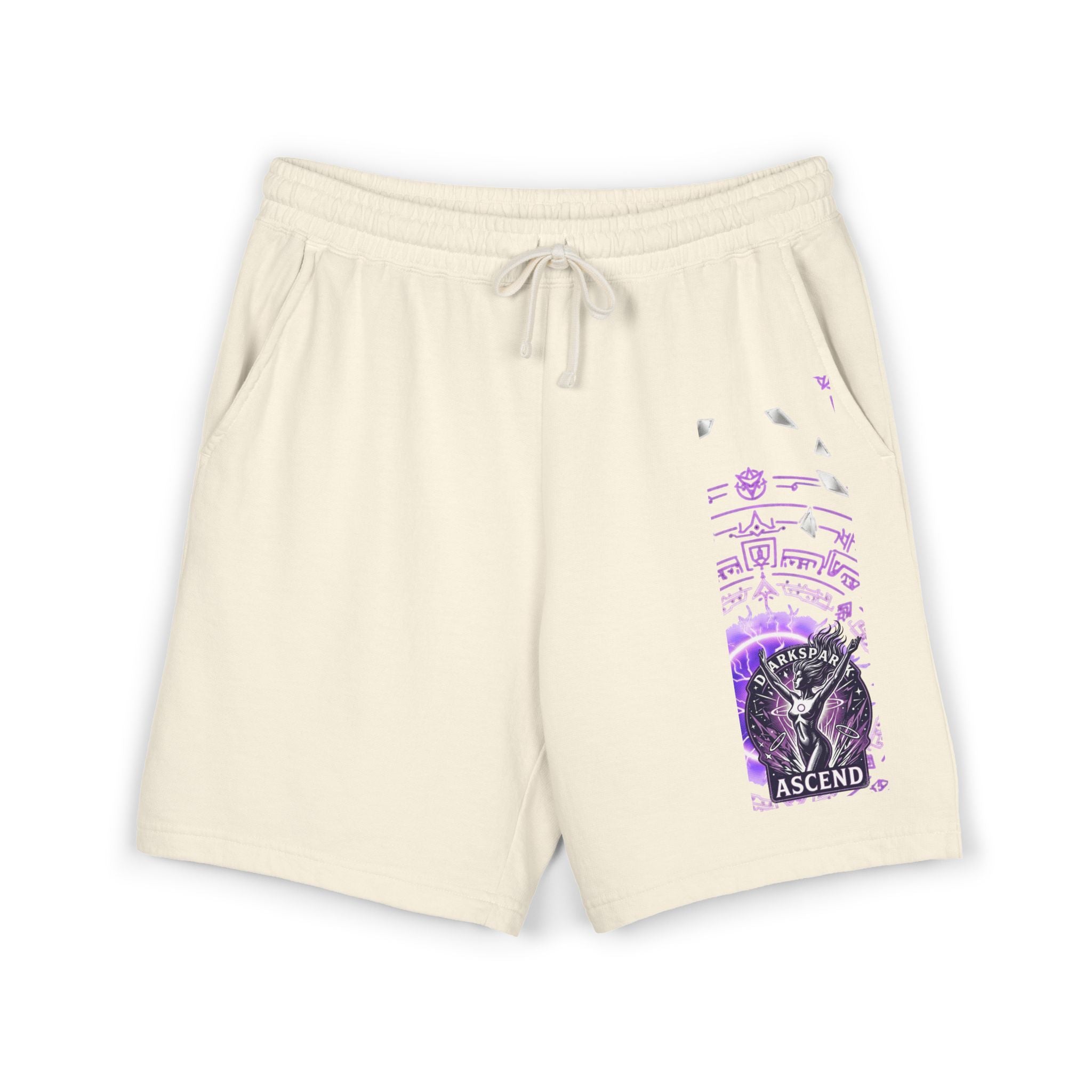 Power Runs Black PRB Ascend Graphic Sweat Shorts — Light Fleece Athletic Lounge Shorts by Power Runs Black