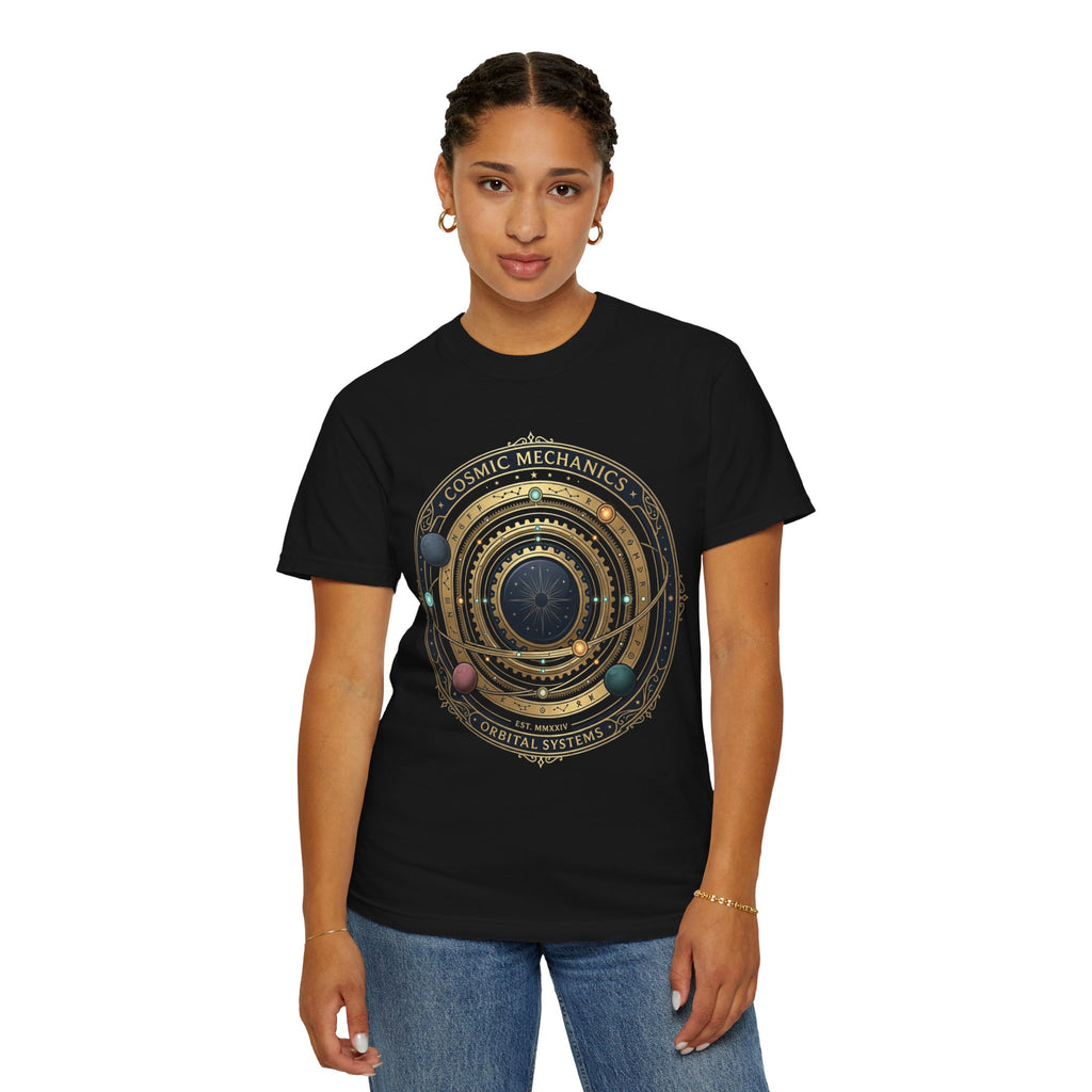 PRB Cosmic Mechanics Solar System Graphic T-Shirt | Planetary Orbit Tee by Printify