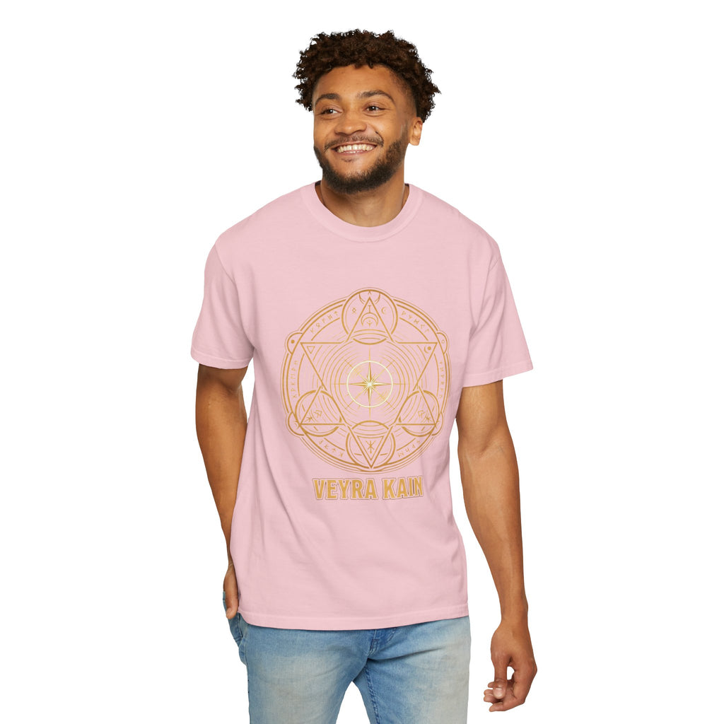 Power Runs Black PRB — Veyra Kain Geometric Sigil Tee with “Too Much Becomes Ruin” Graphic T-Shirt by Printify