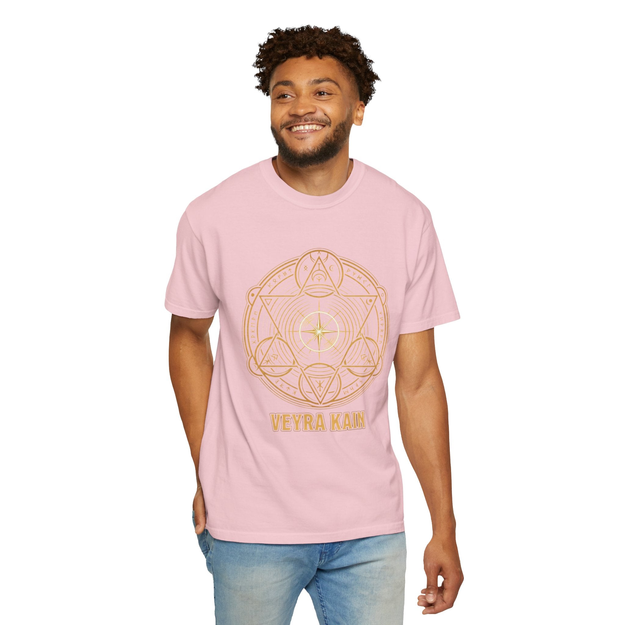 Power Runs Black PRB — Veyra Kain Geometric Sigil Tee with “Too Much Becomes Ruin” Graphic T-Shirt by Printify