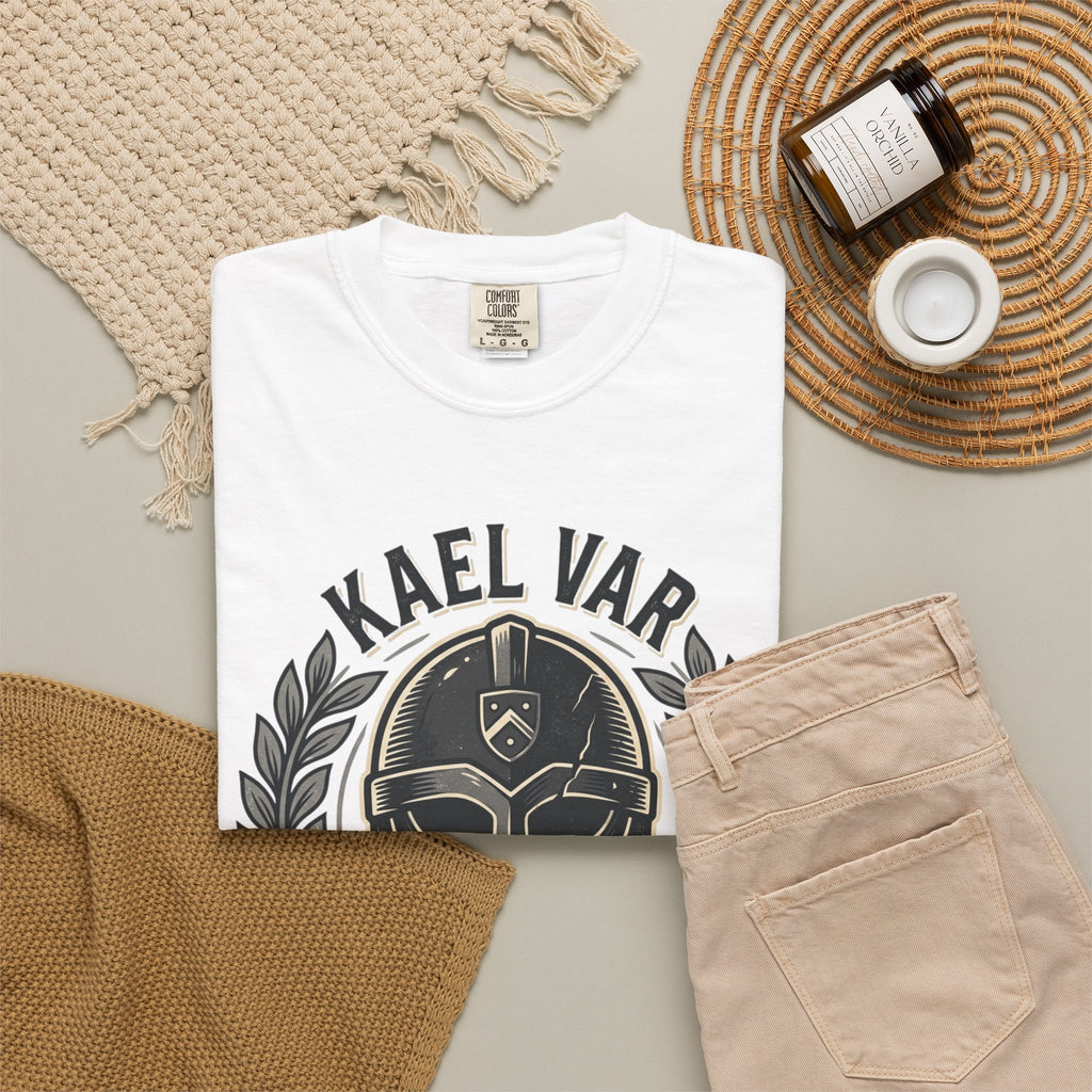 Power Runs Black PRB Kael Var Helmet Graphic T-Shirt — "Protection Hardens Form" Warrior Tee by Power Runs Black