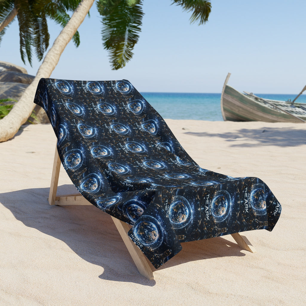 PRB Galaxy Vortex Beach Towel – Cosmic Spiral Pattern by Power Runs Black