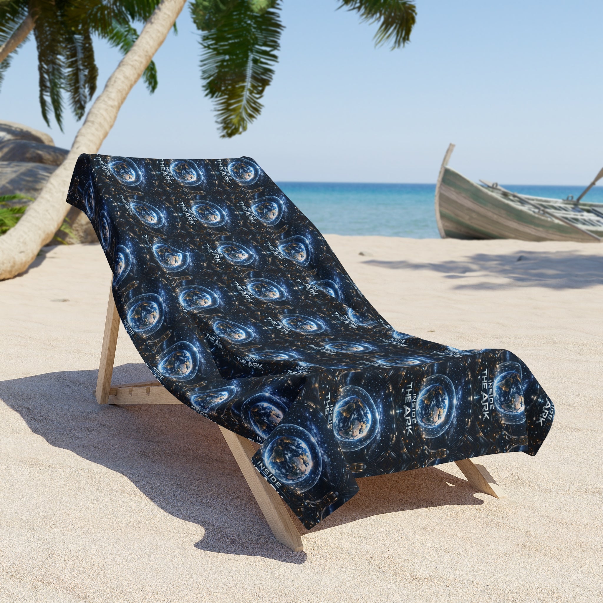 PRB Galaxy Vortex Beach Towel – Cosmic Spiral Pattern by Power Runs Black