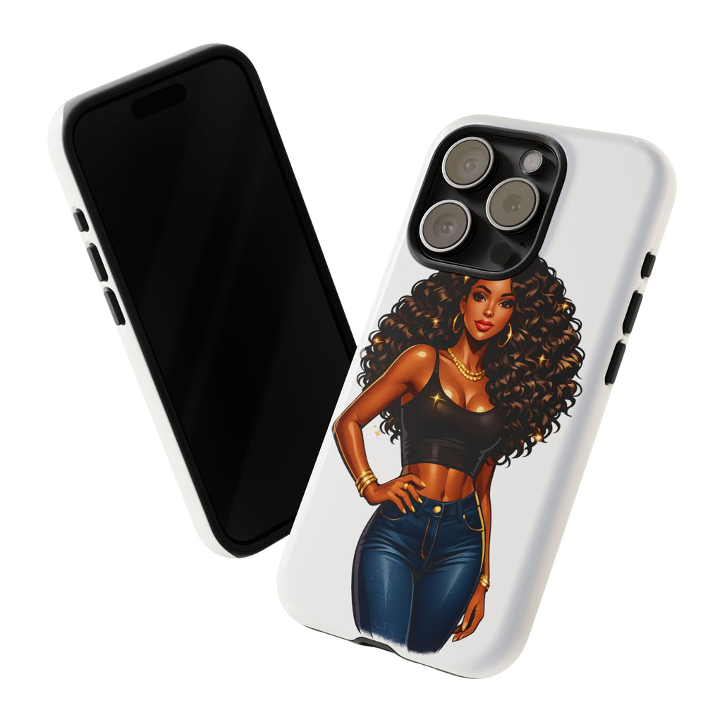 Pretty Rich Bitch by PRB Curly Hair Phone Case by Printify