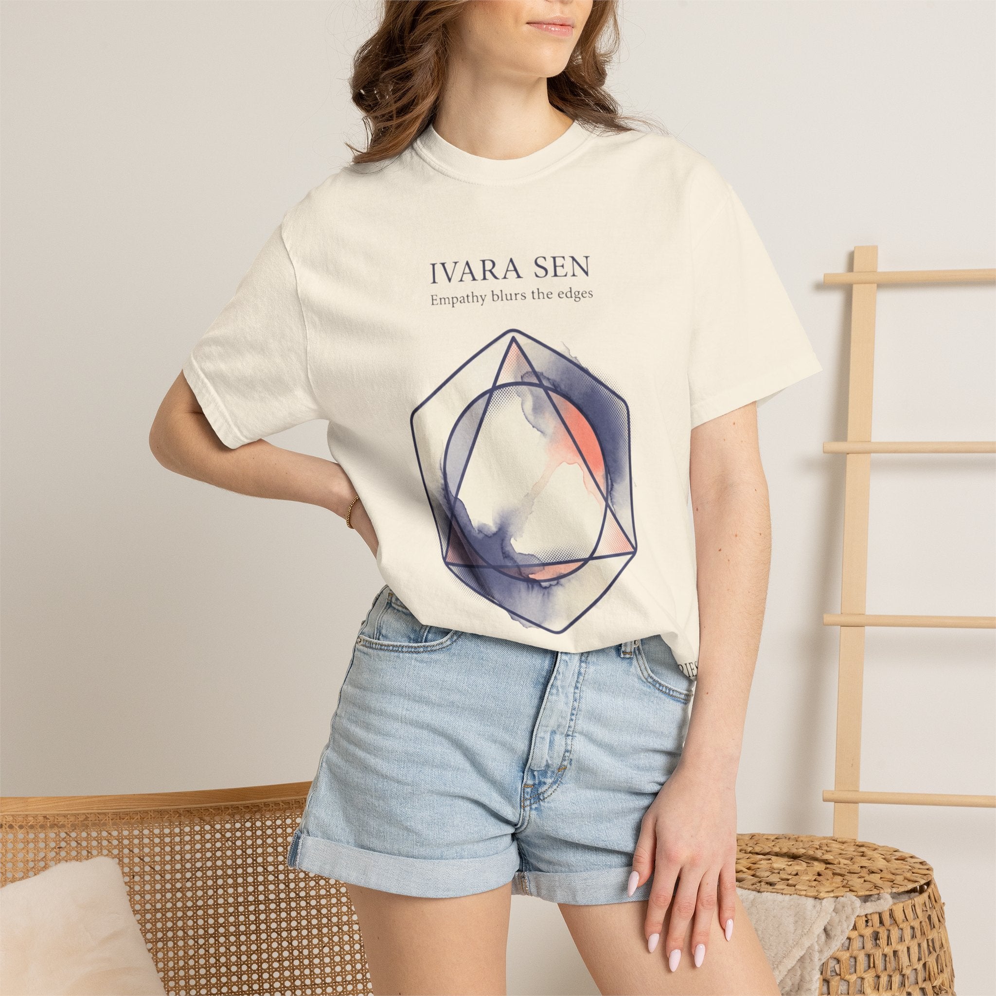 Power Runs Black PRB Abstract Geometric Tee — “Ivara Sen: Feeling Dissolves Boundaries” by Power Runs Black