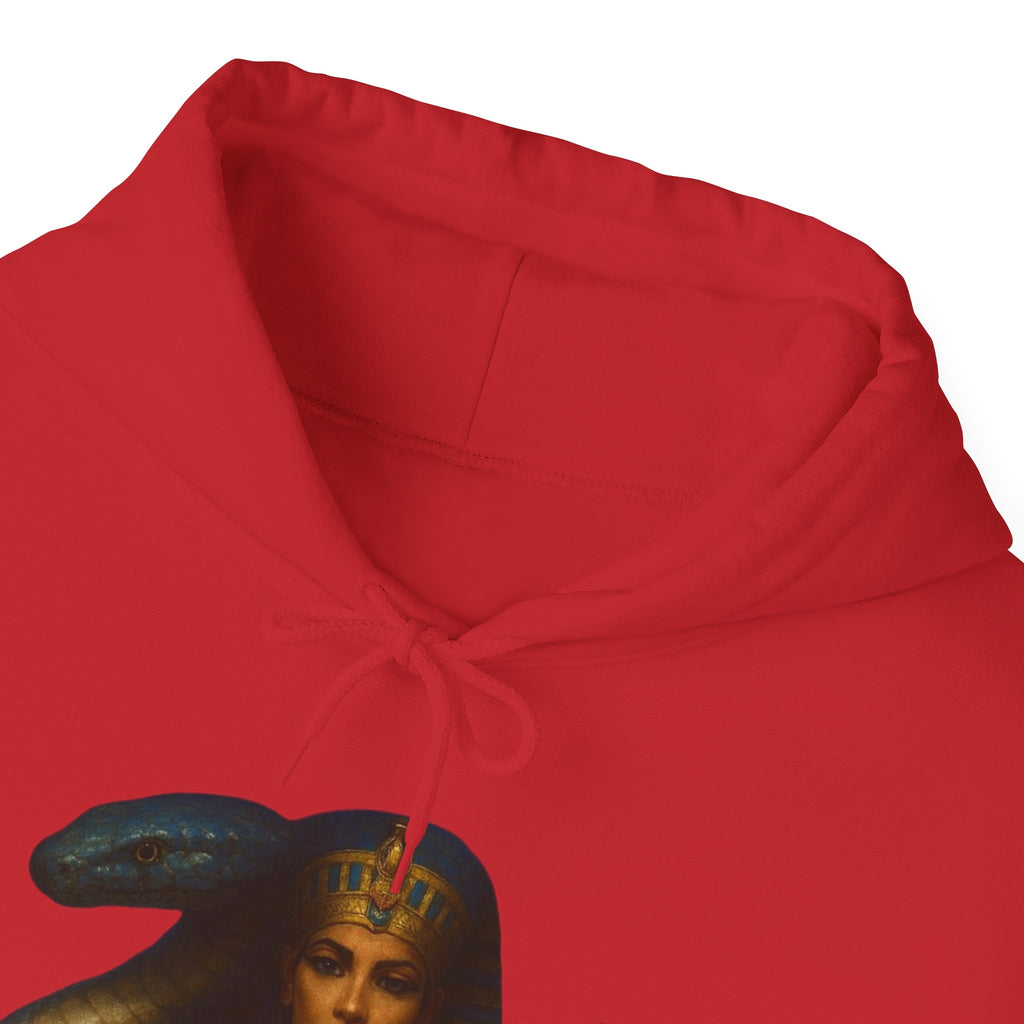 PRB Egyptian Goddess Portrait Hoodie | Serpent Headdress, Ancient Queen Art by Power Runs Black