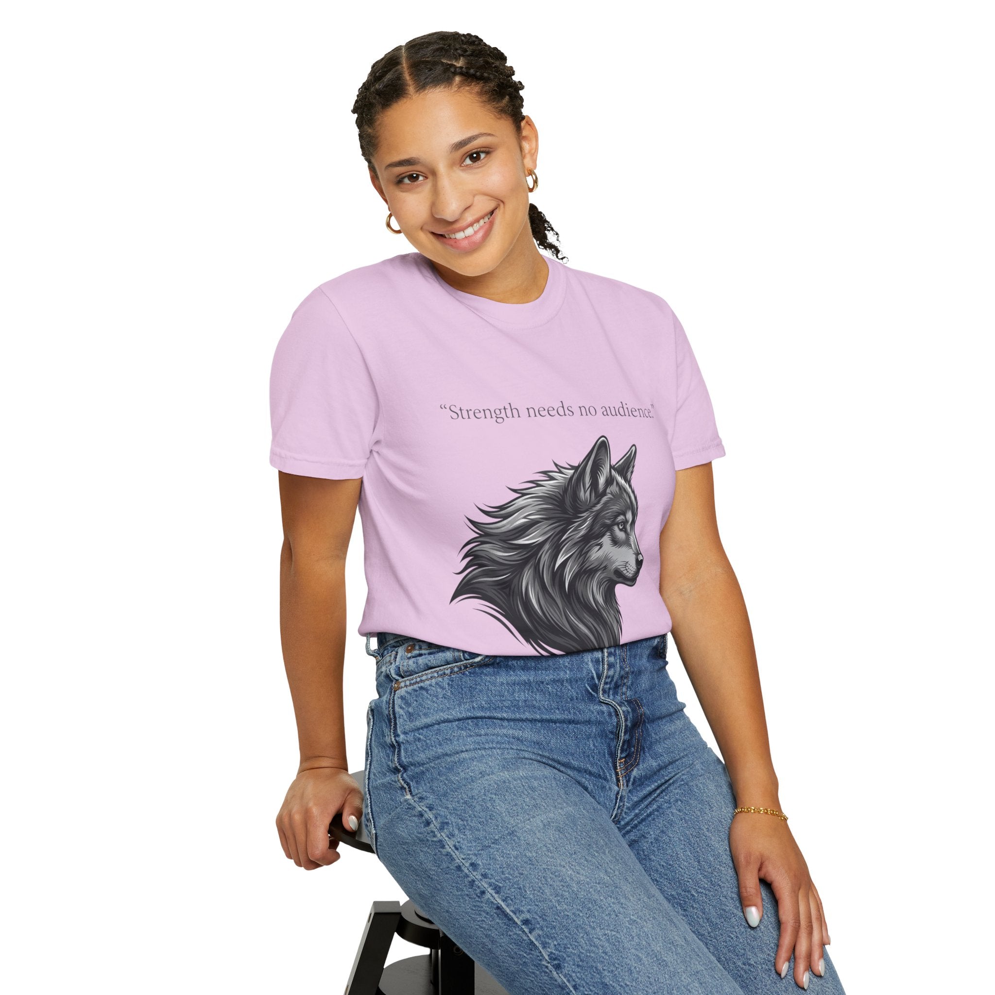 PRB Wolf Head T-Shirt — "Strength needs no audience" Inspirational Graphic Tee by Printify