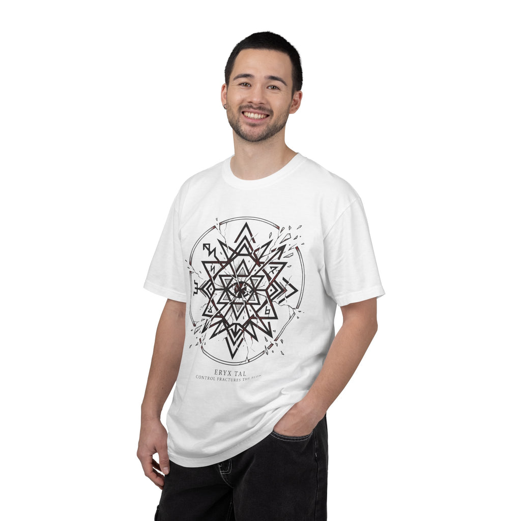 Power Runs Black PRB Eryx Tal Geometric Mandala T-Shirt — Symmetric Star Graphic Tee by Power Runs Black