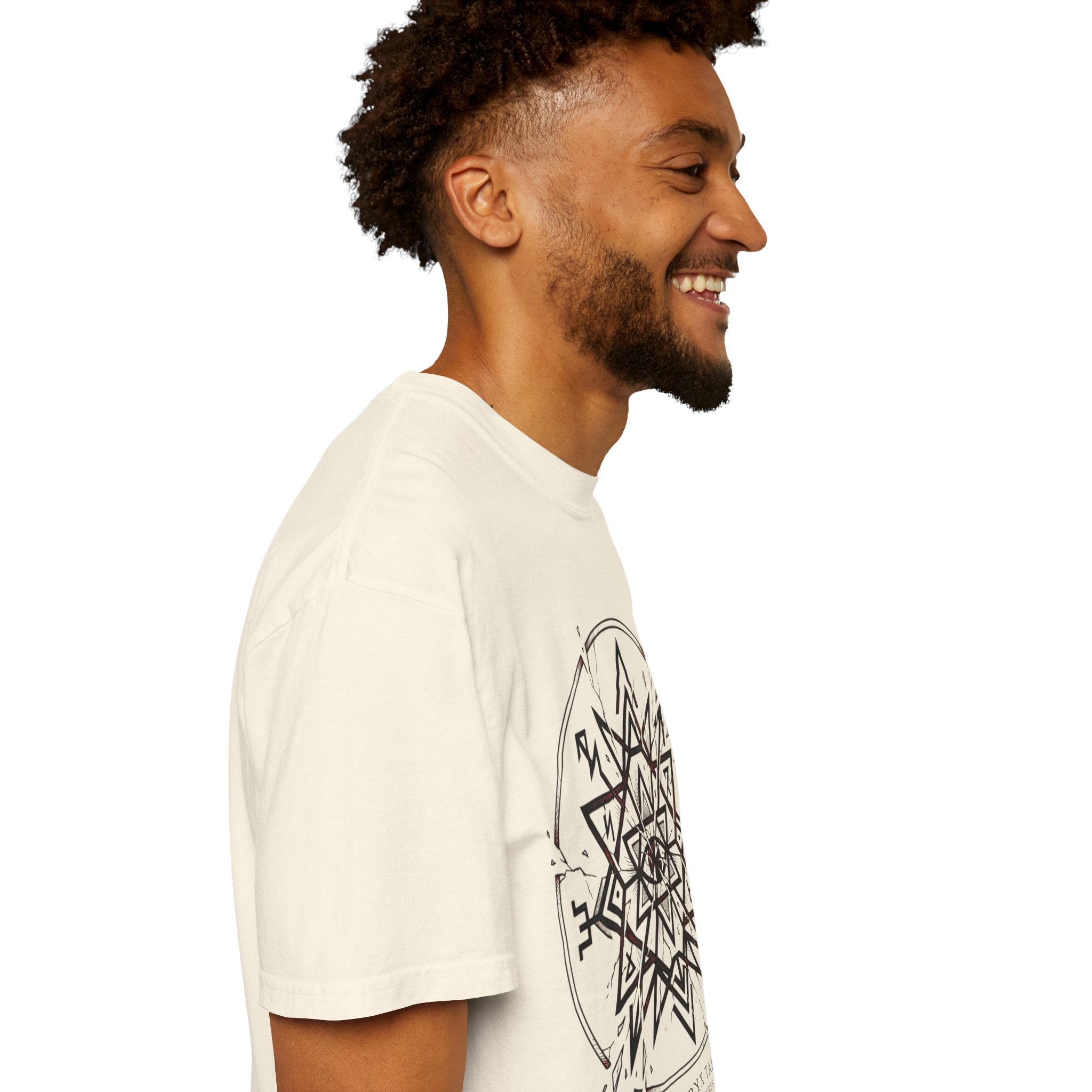 Power Runs Black PRB Eryx Tal Geometric Mandala T-Shirt — Symmetric Star Graphic Tee by Power Runs Black