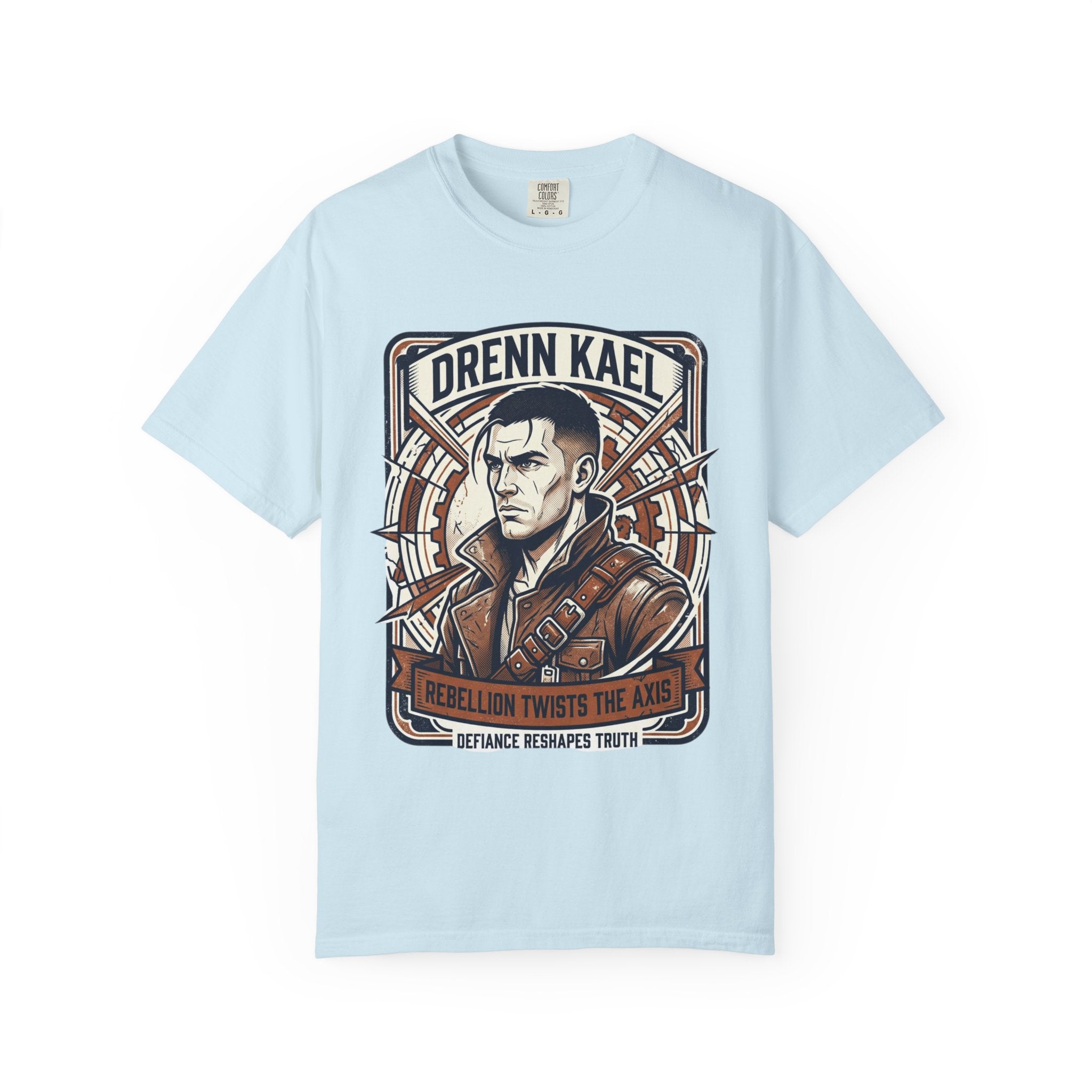 Power Runs Black PRB Drenn Kael Portrait T-Shirt — "Rebellion Twists the Axis" Graphic Tee by Power Runs Black