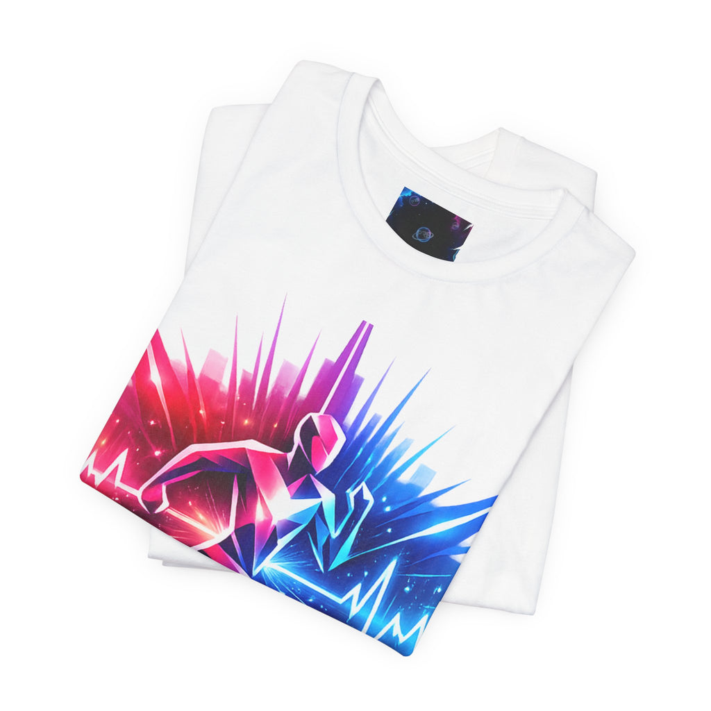 Power Runs Black PRB Running Pulse Graphic Tee — Neon Runner Heartbeat Sports T‑Shirt by Power Runs Black