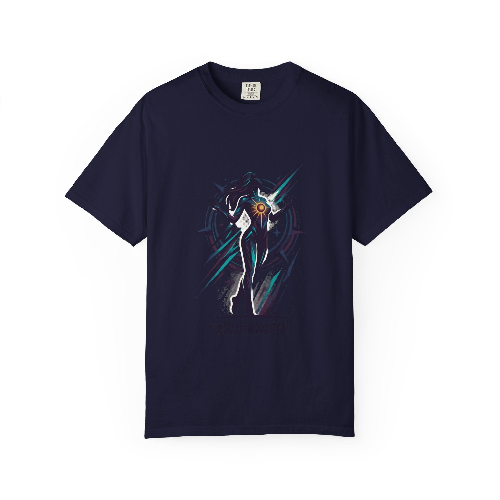Power Runs Black PRB Ascension Graphic T-Shirt — Cosmic Silhouette Tee by Printify