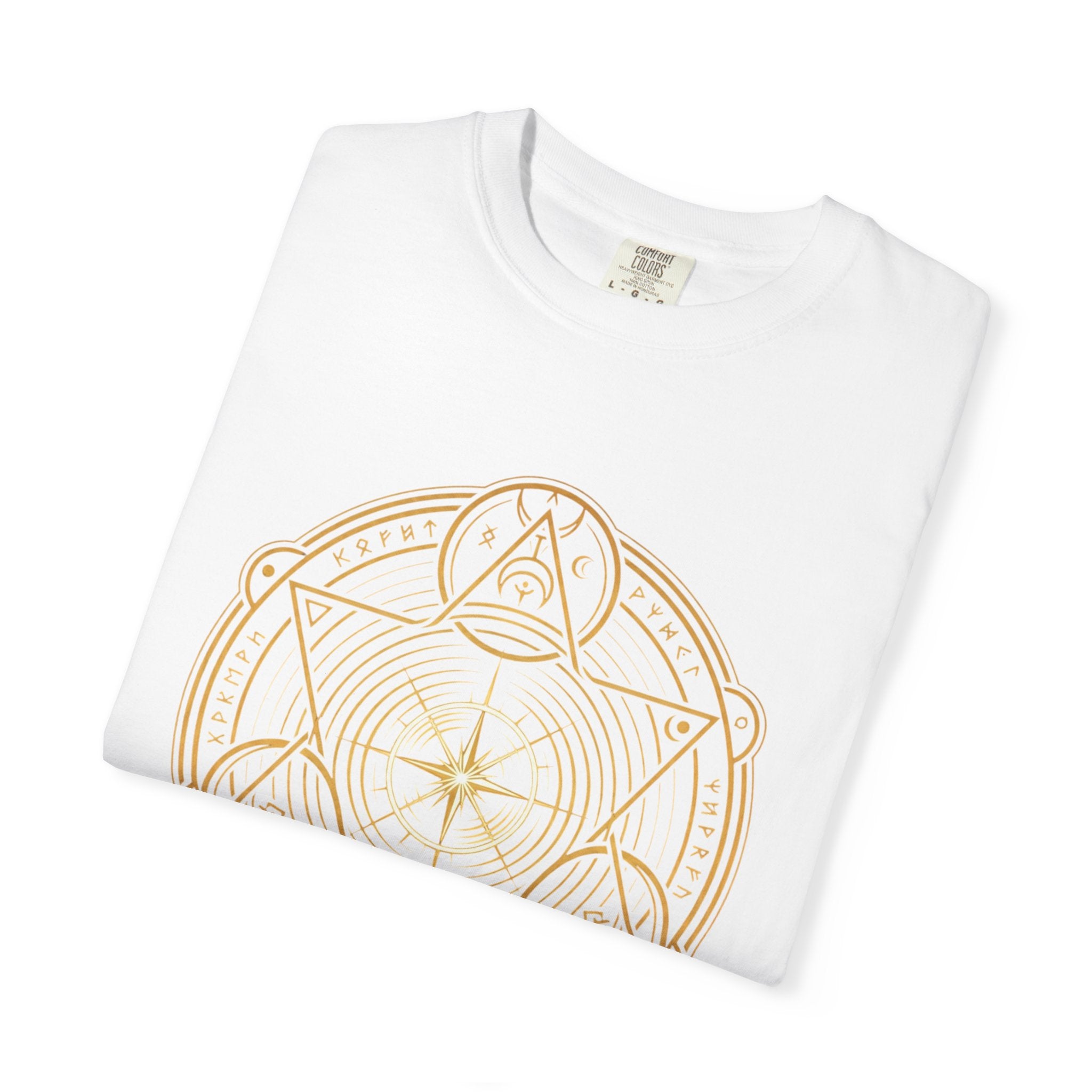 Power Runs Black PRB — Veyra Kain Geometric Sigil Tee with “Too Much Becomes Ruin” Graphic T-Shirt by Printify