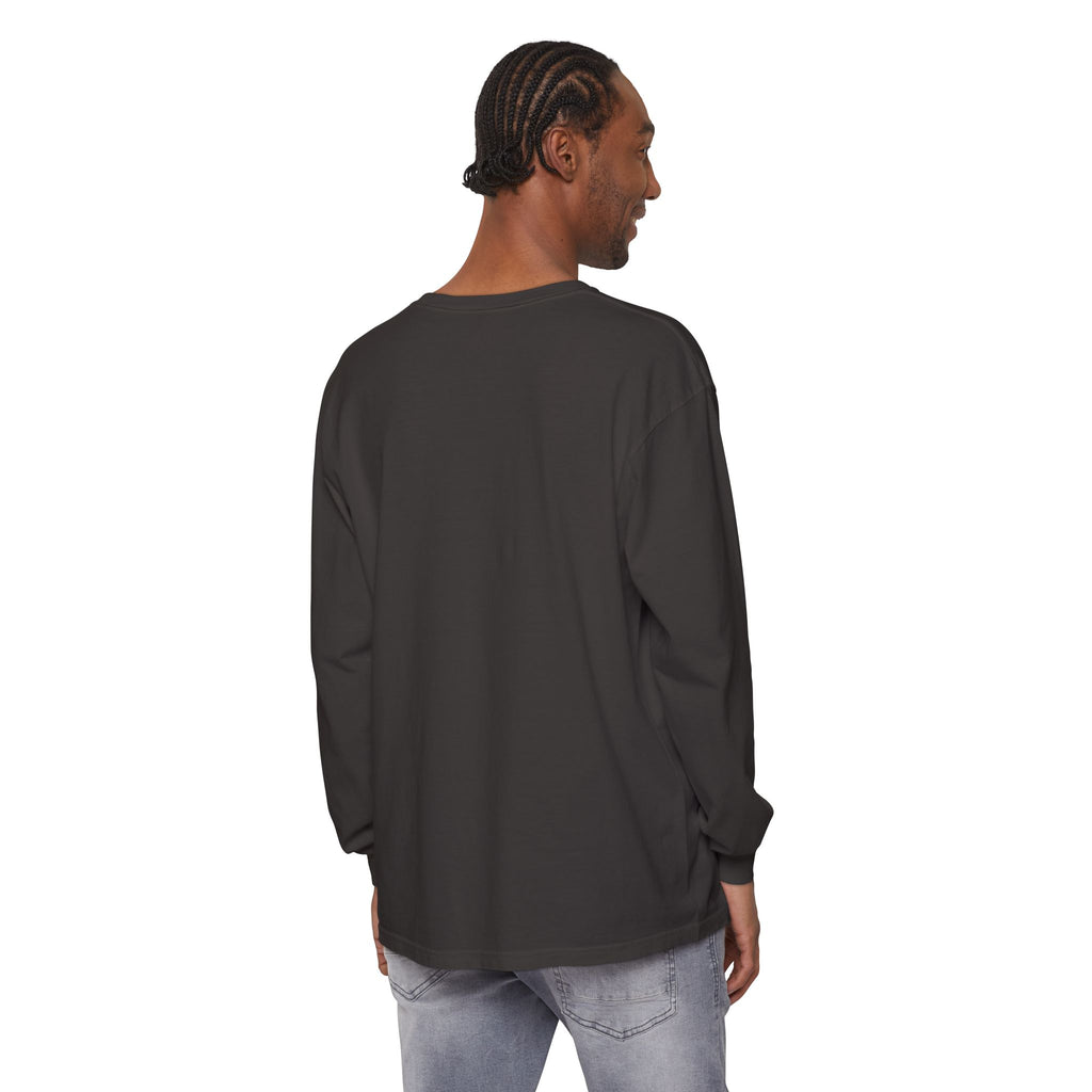PRB Neon City Skyline Long Sleeve Shirt | Urban Nightscape Illustration by Power Runs Black