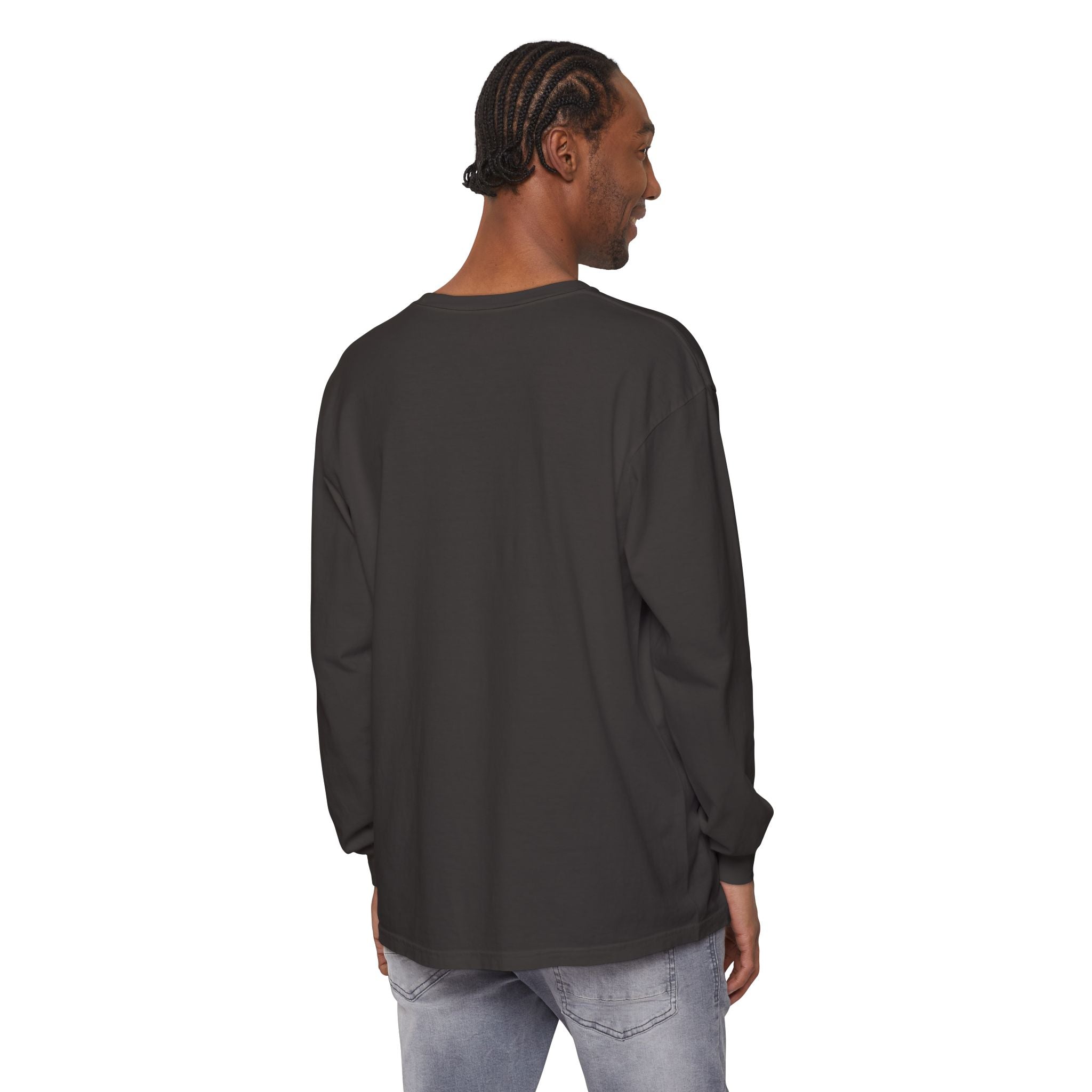 PRB Neon City Skyline Long Sleeve Shirt | Urban Nightscape Illustration by Power Runs Black