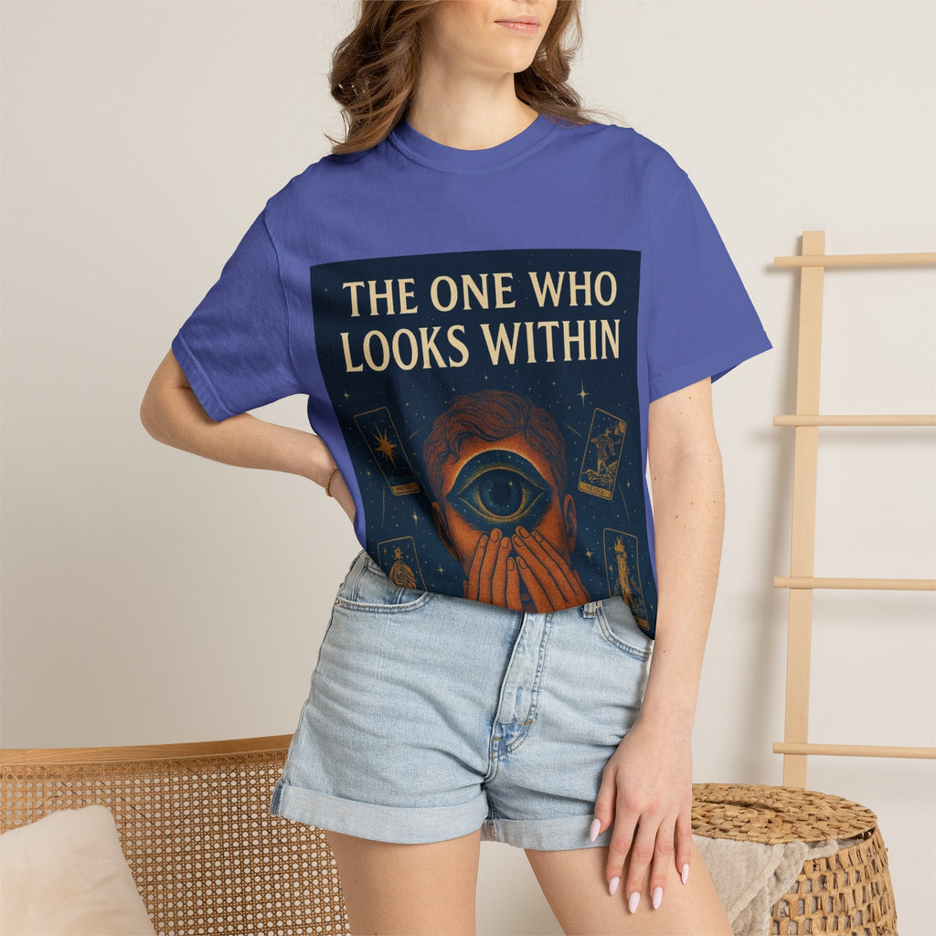 PRB Tarot Eye T-Shirt — "The One Who Looks Within" Mystical Graphic Tee by Power Runs Black