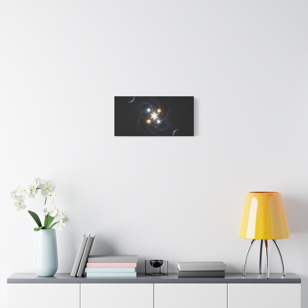 Power Runs Black PRB Glowing Star Constellation Canvas by Power Runs Black