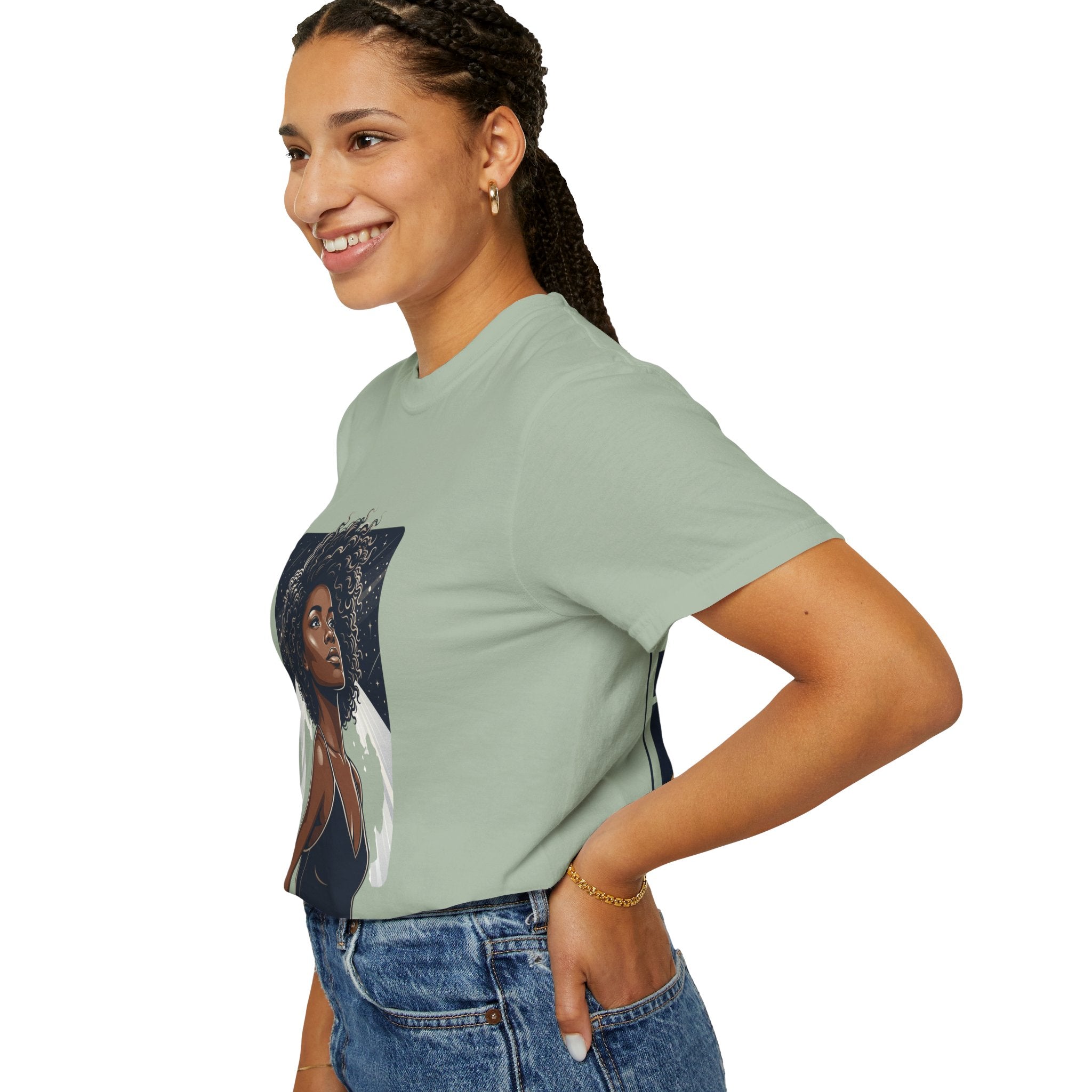 Pretty Rich Bitch The Collection by PRB T-Shirt — Afro Woman Graphic Tee by Power Runs Black