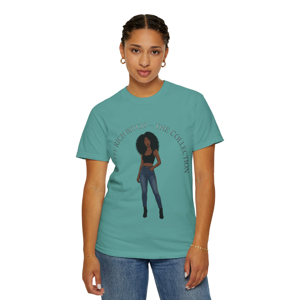 Pretty Rich Bitch The Collection by PRB Graphic Tee (Afro Curly Woman) by Power Runs Black