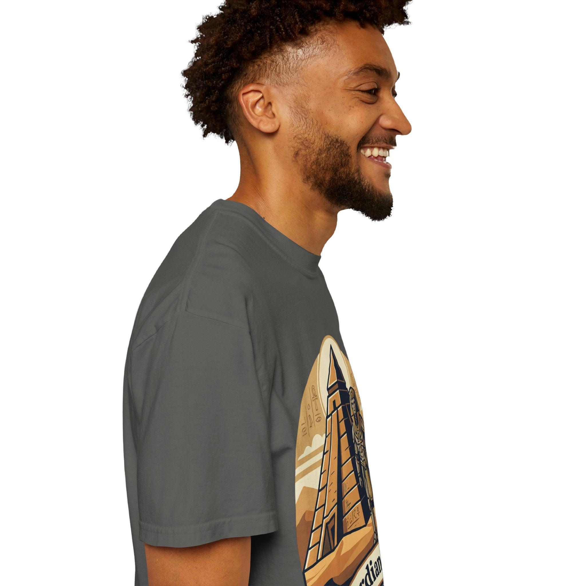 Power Runs Black PRB Guardian Unit T-Shirt — Egyptian Pyramid Sci‑Fi Graphic Tee by Power Runs Black