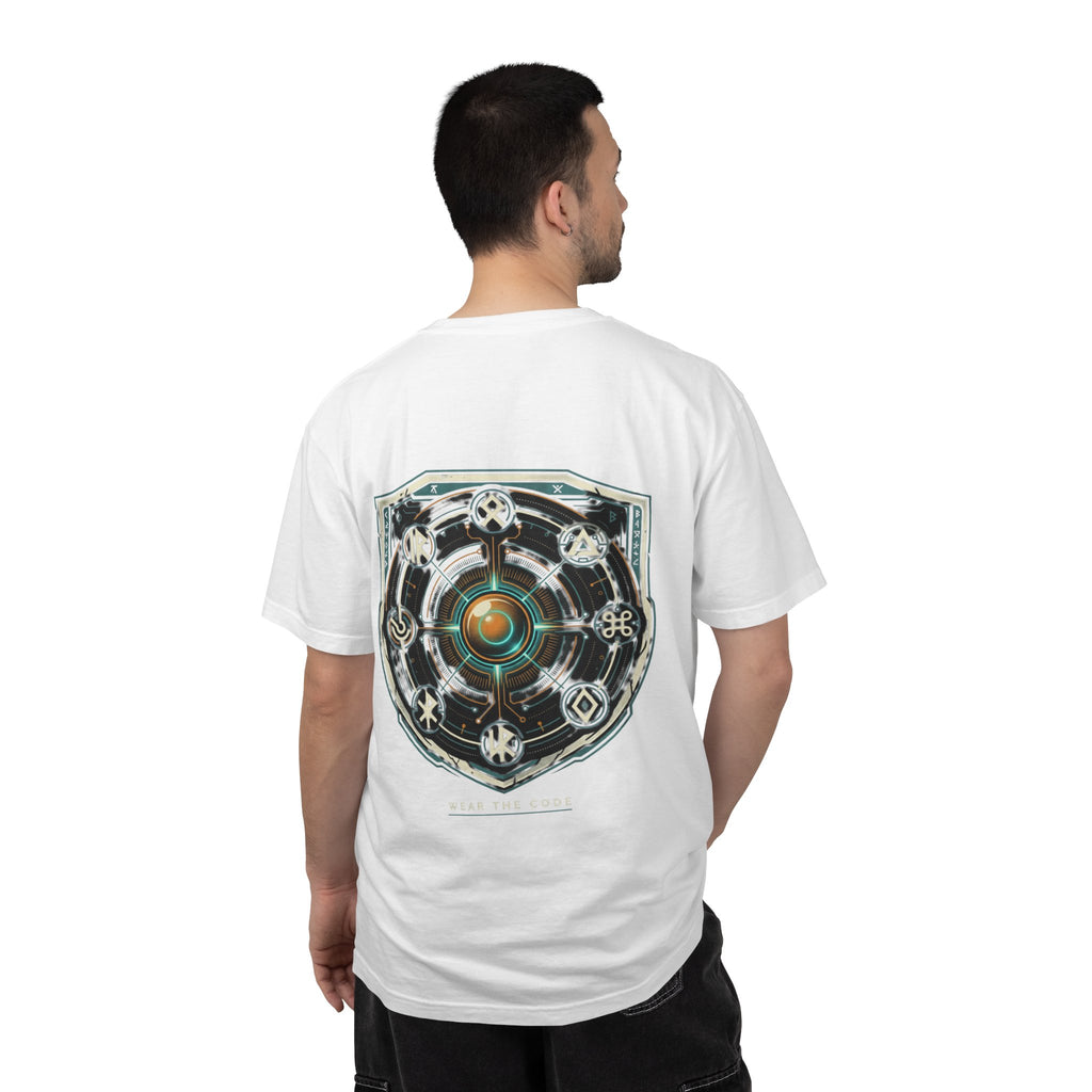 Power Runs Black PRB "Wear The Code" Mystic Shield T-Shirt — Geometric Sigil Graphic Tee by Printify