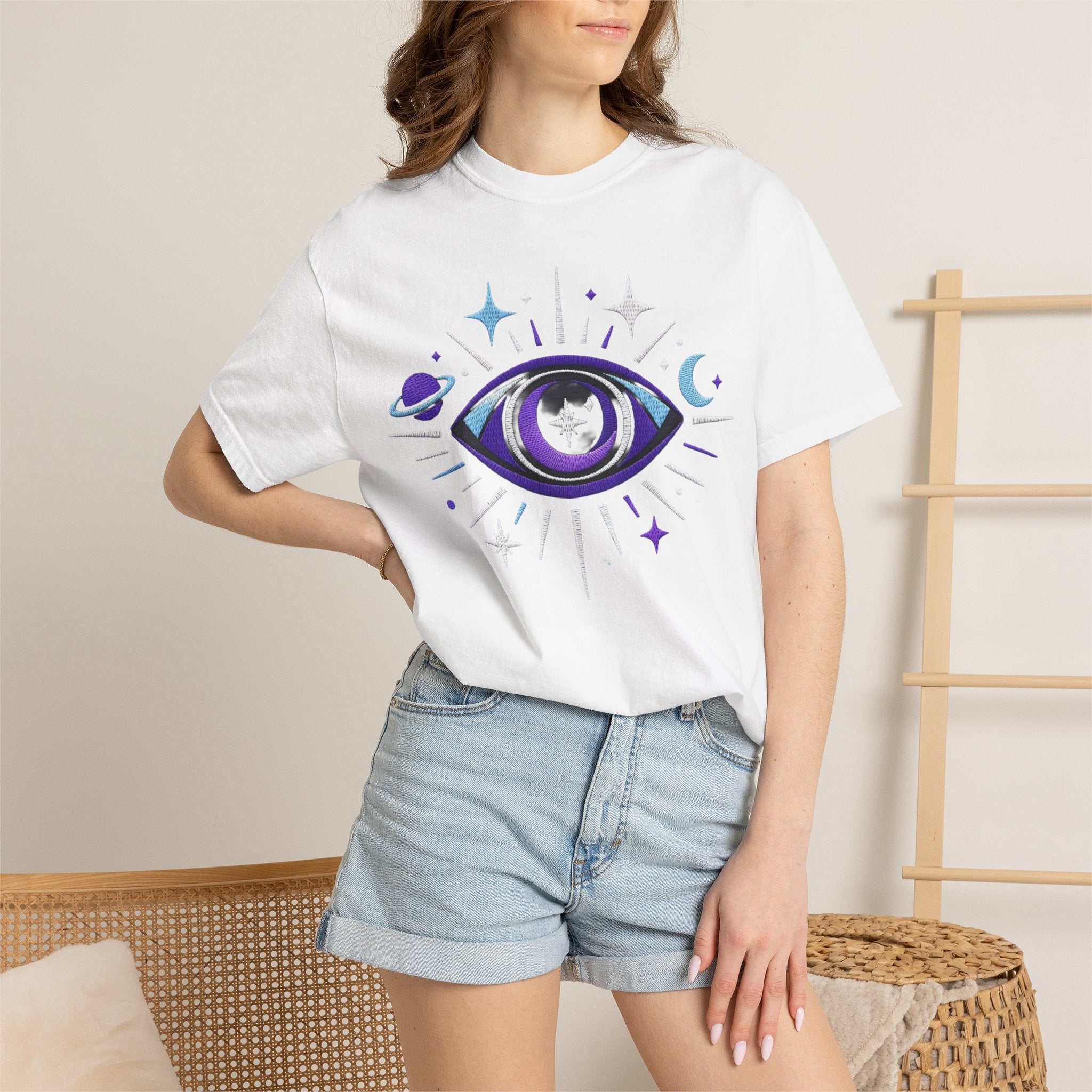 PRB Mystic All-Seeing Eye T-shirt | Cosmic Moon and Stars by Power Runs Black
