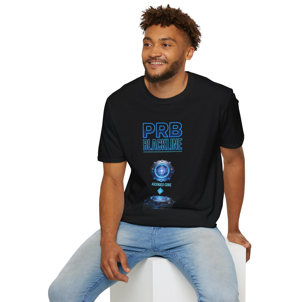 PRB Blackline Futuristic DJ Tee — Electronic Music Graphic T-Shirt by Power Runs Black