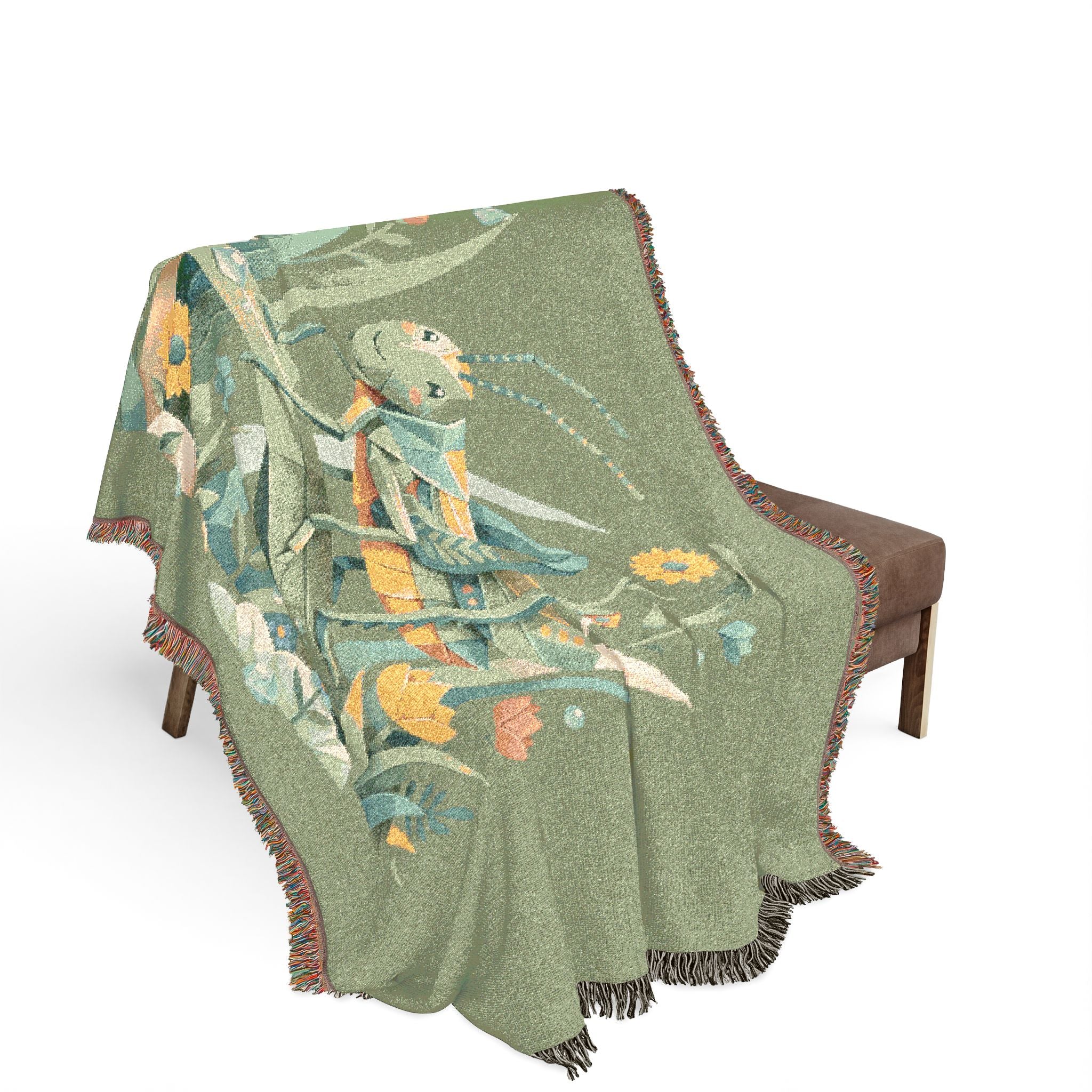 Neutral Ombre Woven Blanket | Beige to Charcoal Gradient Throw by Printify