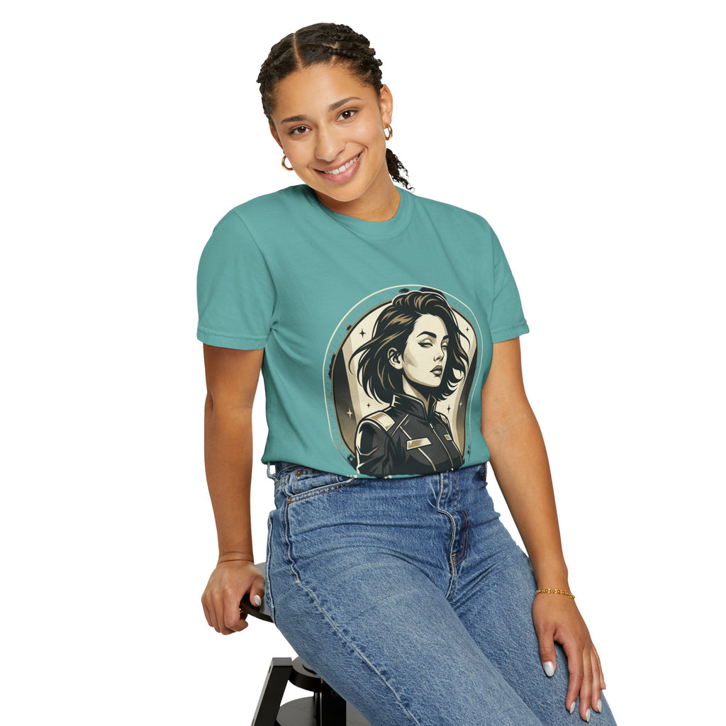 Power Runs Black Retro Space Captain Portrait T-Shirt — 'Fearless Commander' Graphic Tee by Power Runs Black