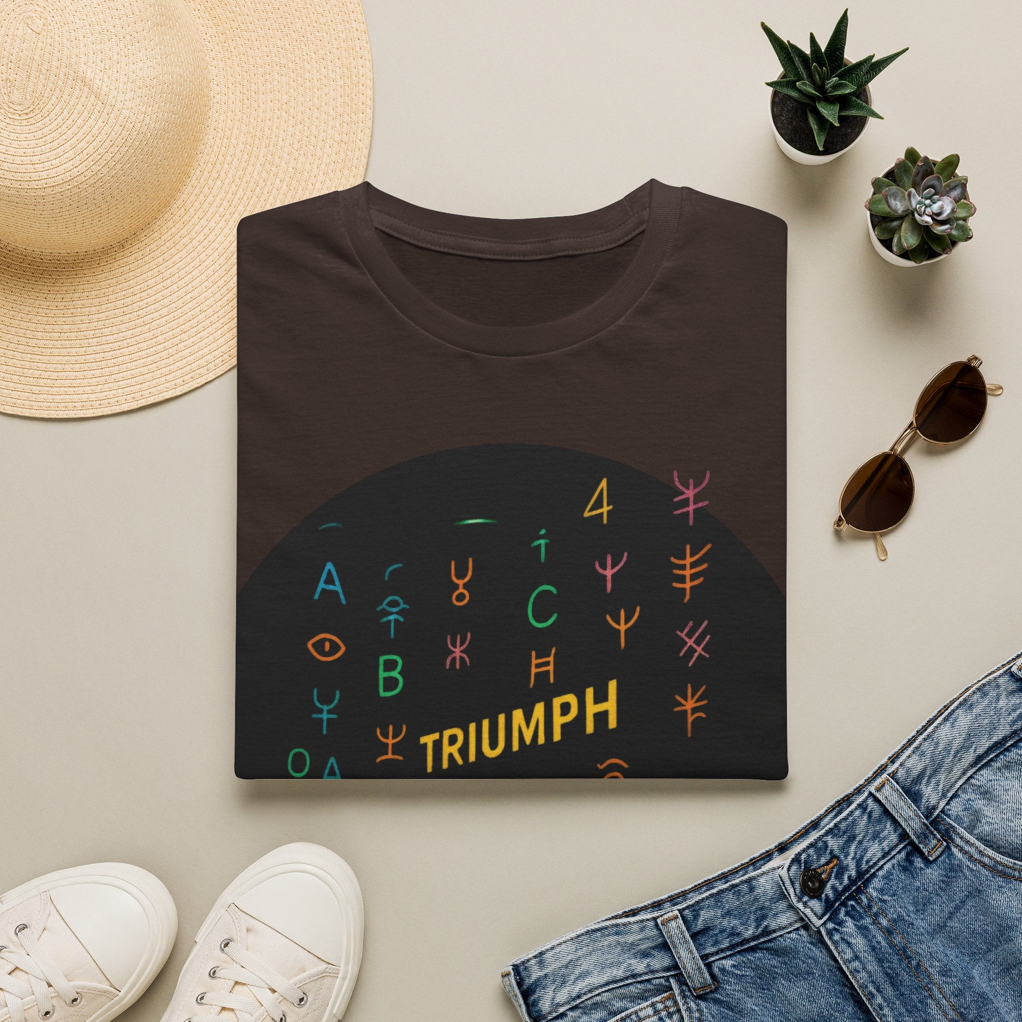PRB Triumph Afro Hair Silhouette T-Shirt | Black Hair Alphabet Design by Printify