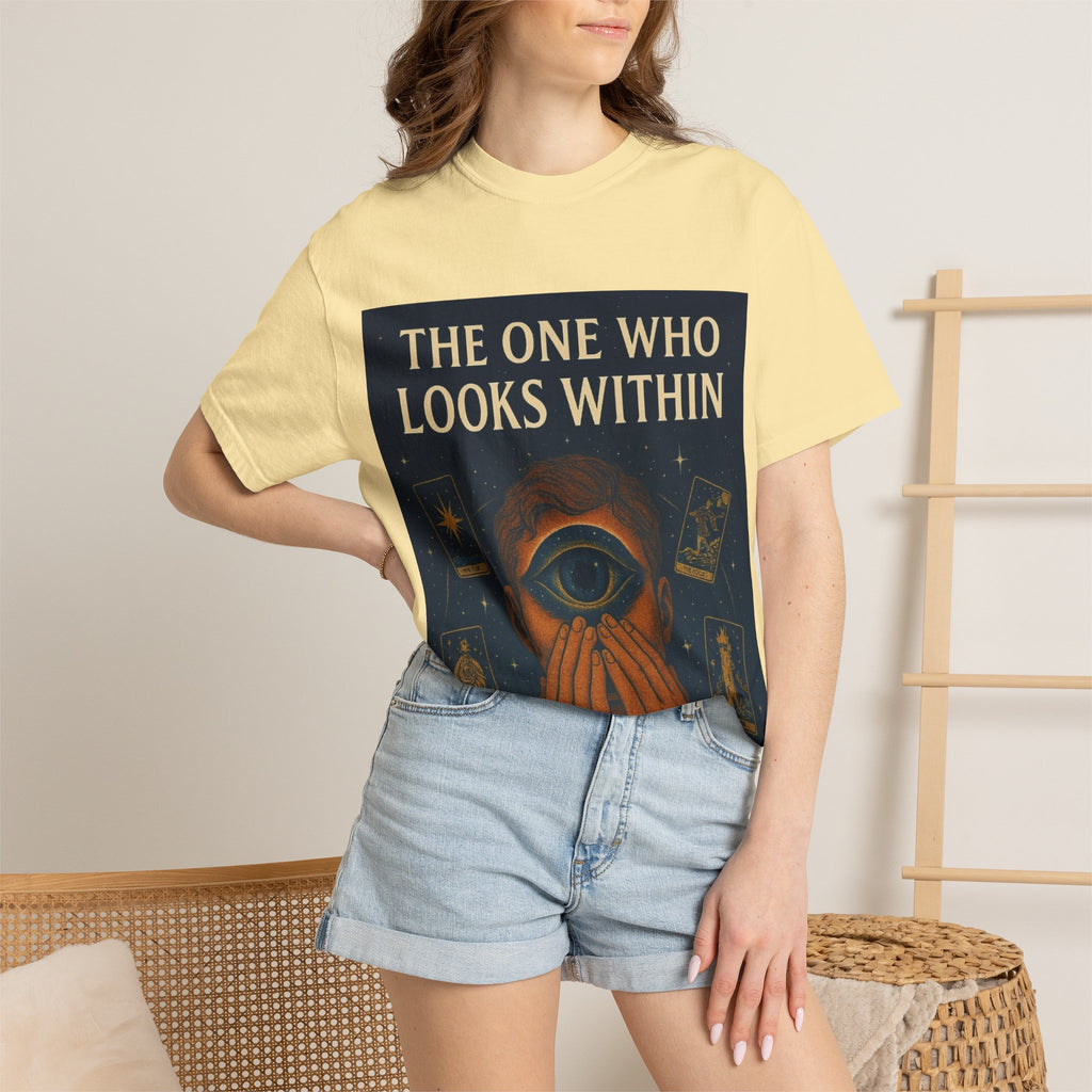 PRB Tarot Eye T-Shirt — "The One Who Looks Within" Mystical Graphic Tee by Power Runs Black