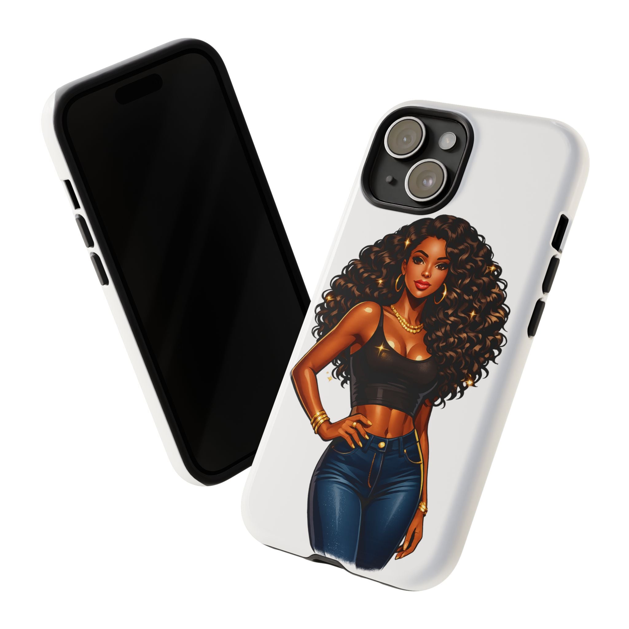 Pretty Rich Bitch by PRB Curly Hair Phone Case by Printify