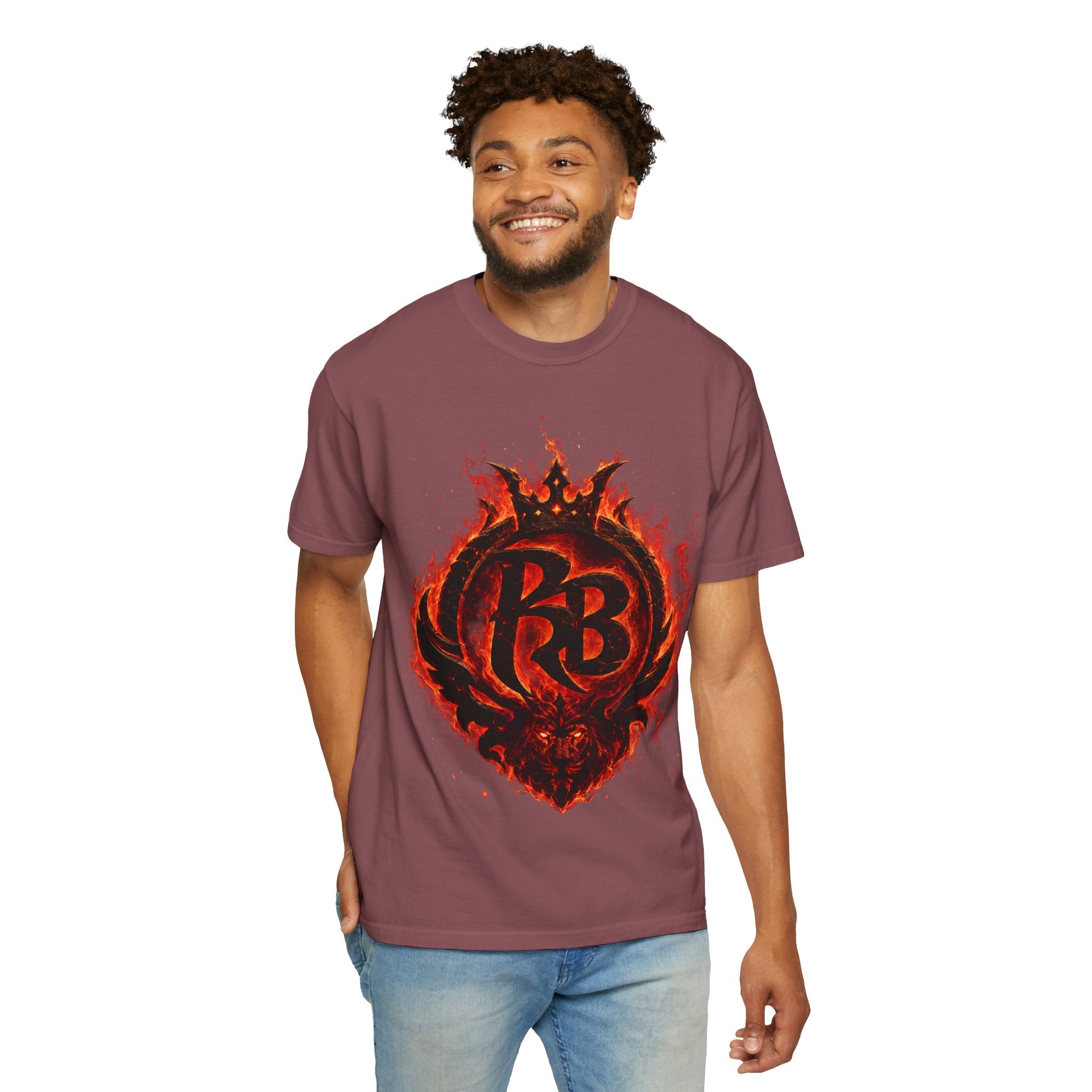 Power Runs Back PRB Flame Logo T-shirt | Fiery Emblem Tee, Grunge Rock Chic by Power Runs Black