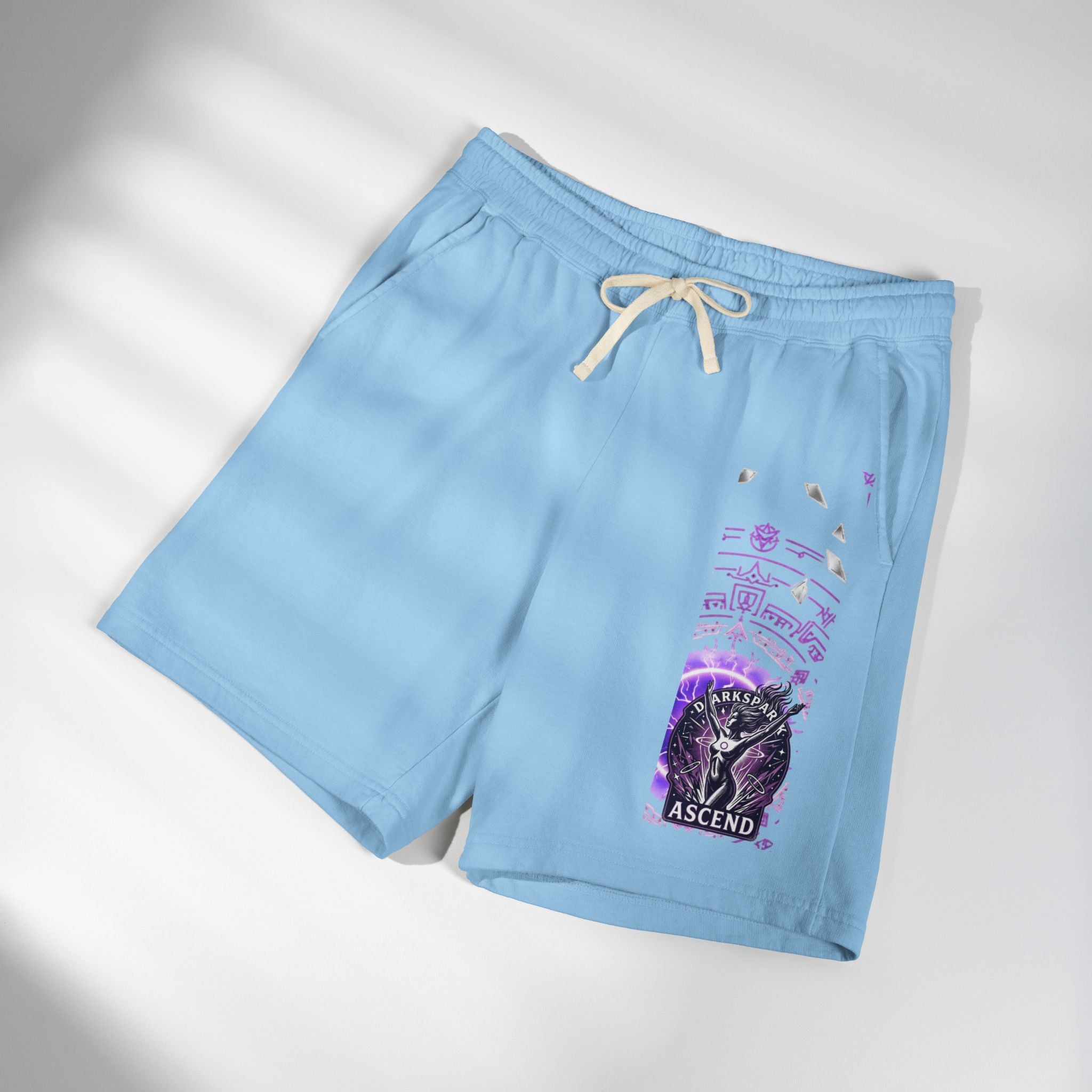 Power Runs Black PRB Ascend Graphic Sweat Shorts — Light Fleece Athletic Lounge Shorts by Power Runs Black