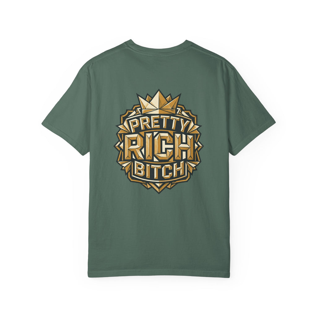 Pretty Rich Bitch The Collection by PRB T-Shirt — Bold Graphic Tee with Empowered Woman Portrait by Power Runs Black
